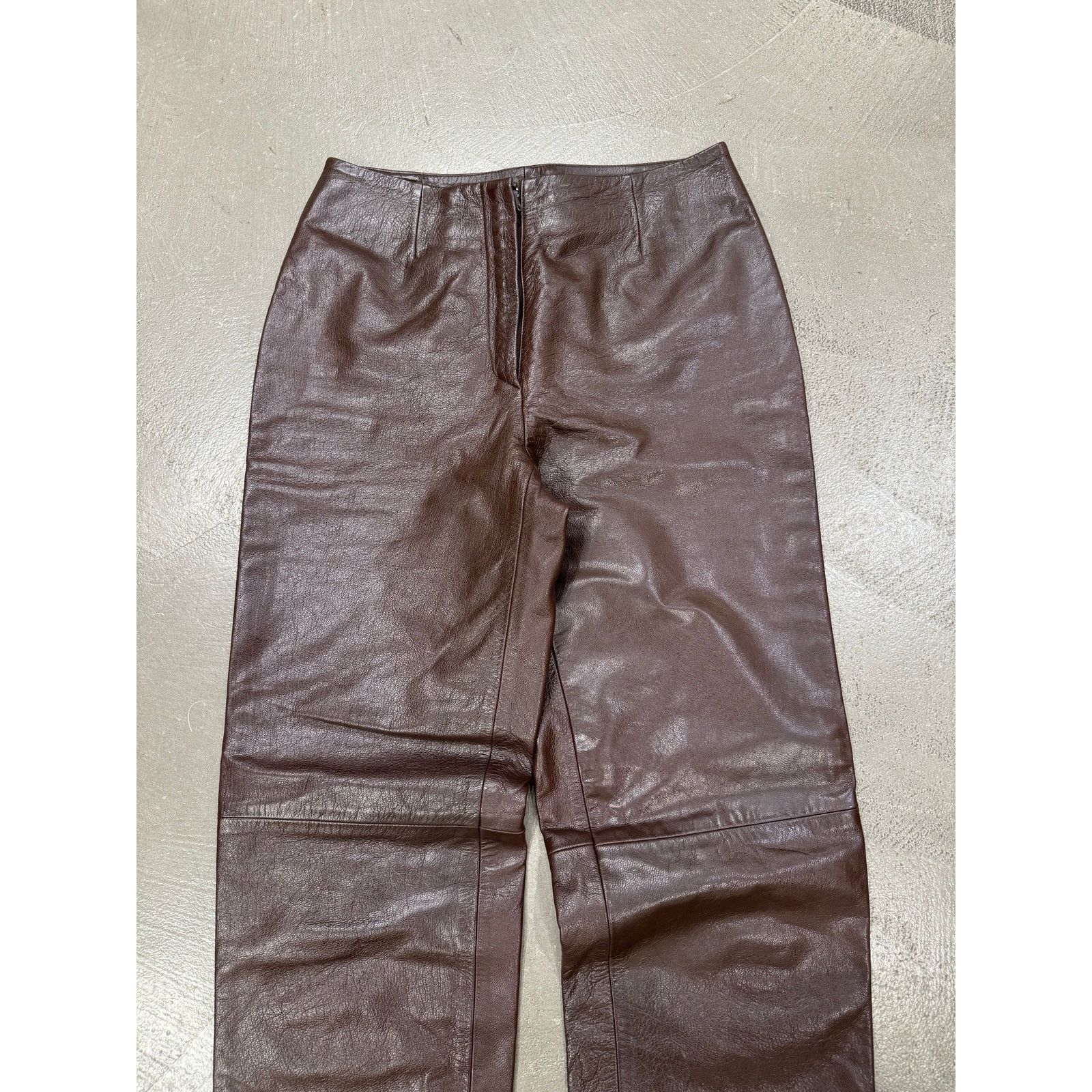Prada 1990s Prada brown leather pants Size 28" / US 6 / IT 42 - 2 Thumbnail