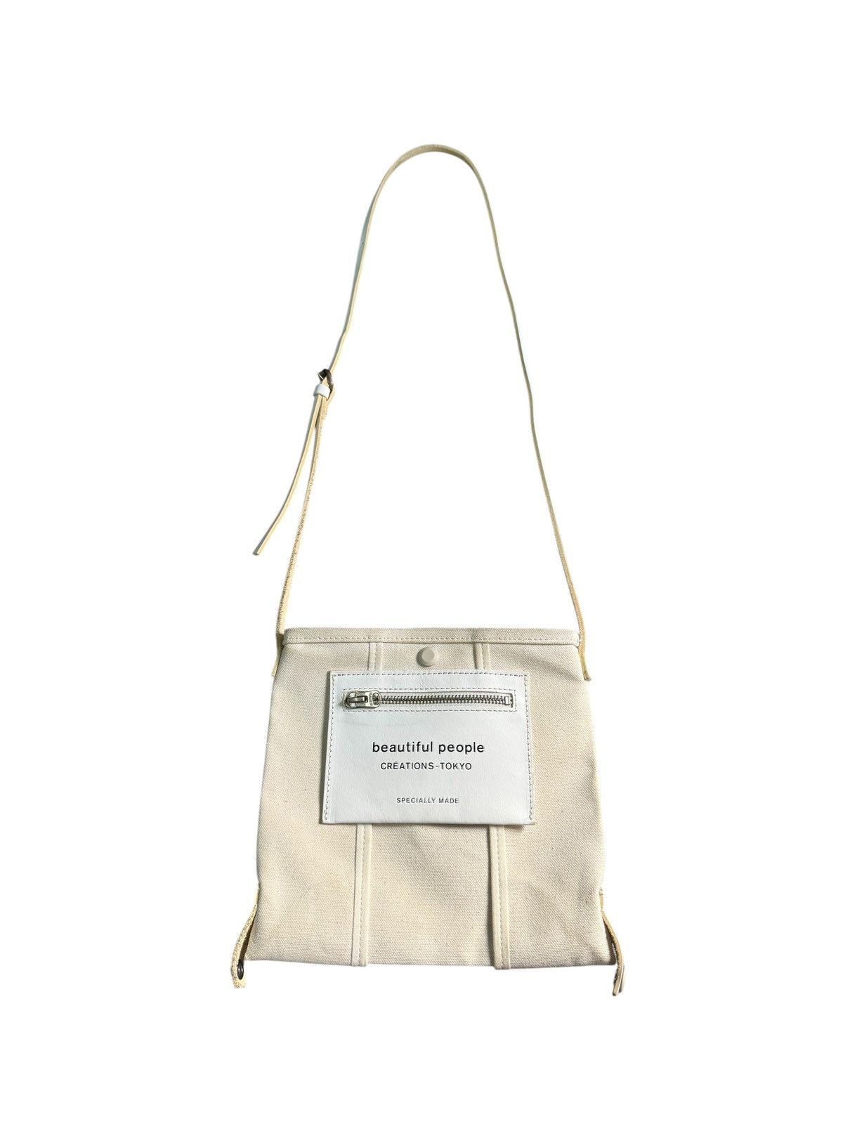 BEAUTIFUL PEOPLE CANVAS LEATHER CROSSBODY BAG