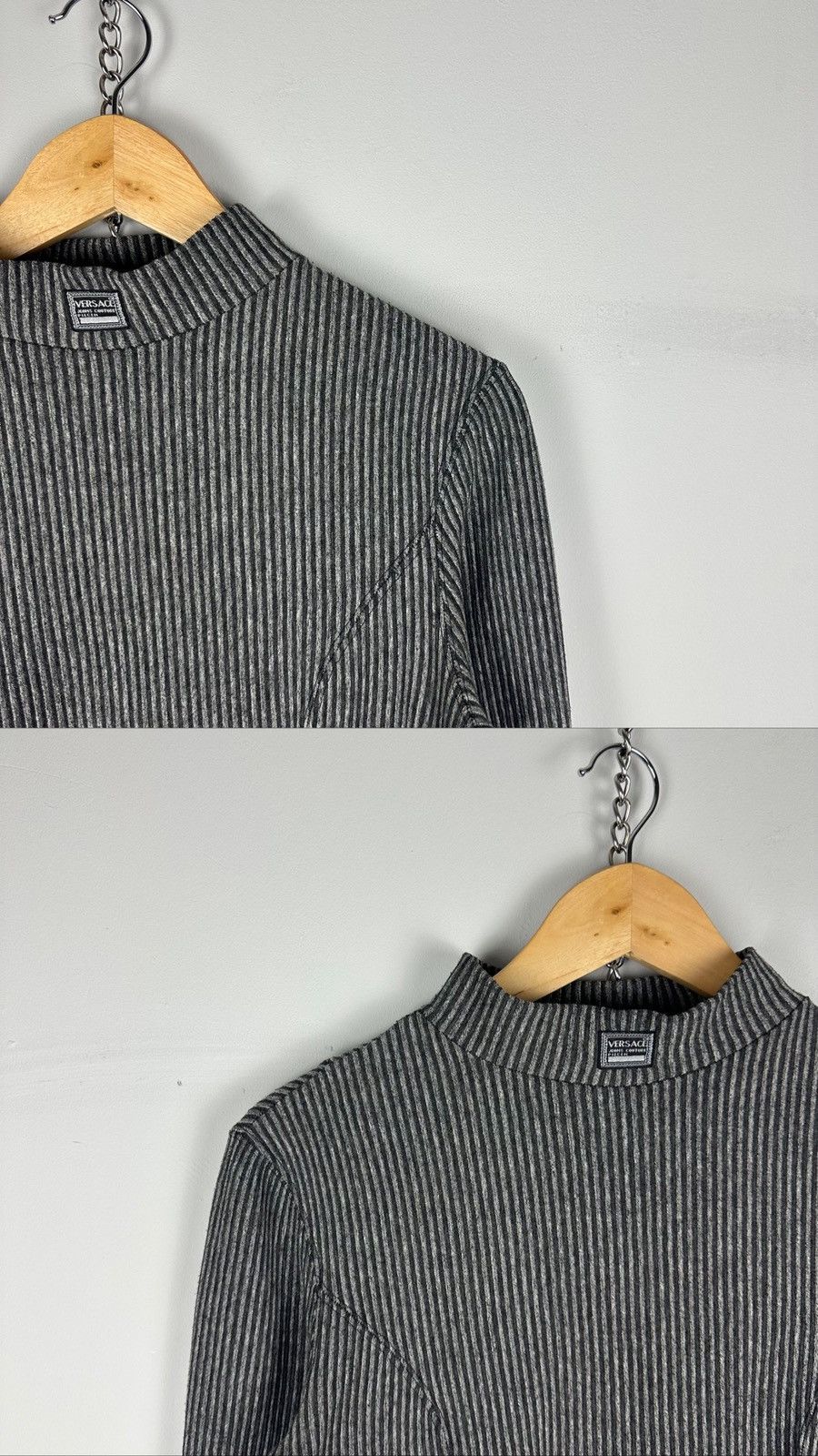 Versace Jeans Couture Vintage Rare Versace Neck Logo BodySuit Size M / US 6-8 / IT 42-44 - 4 Thumbnail