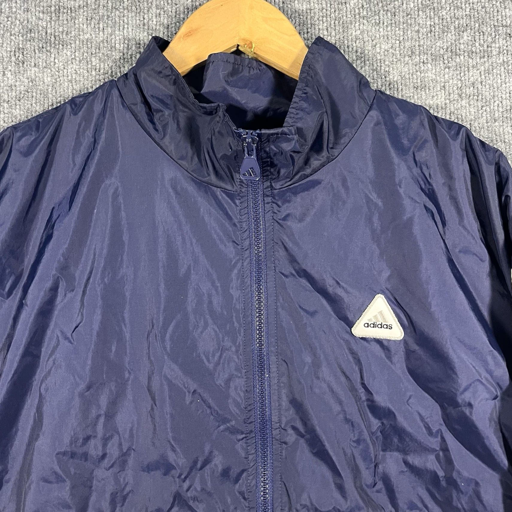 Adidas VINTAGE Adidas Full Zip Windbreaker Jacket Mens Large Blue Striped 90s RARE Size US L / EU 52-54 / 3 - 5 Thumbnail