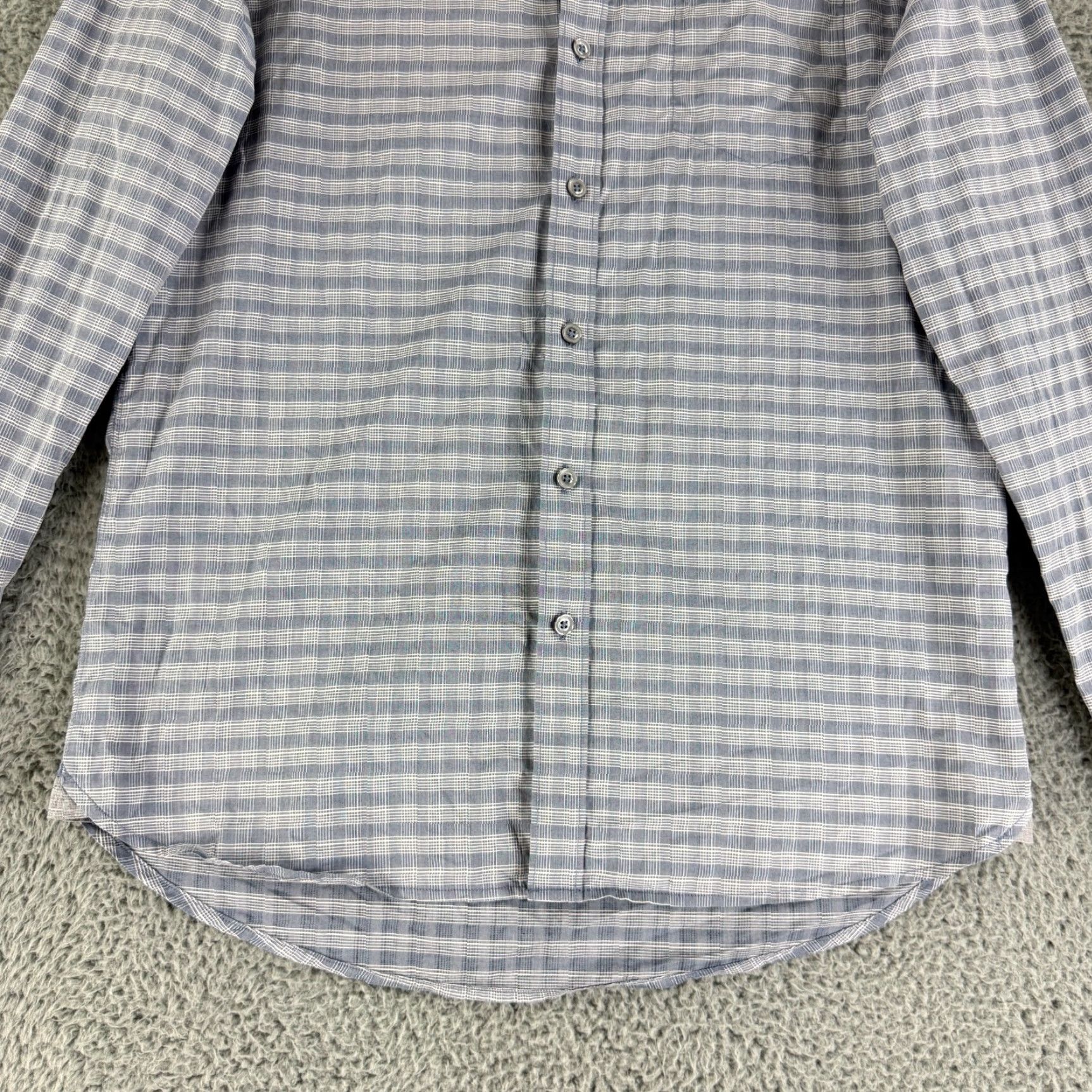 Vintage 7 Diamonds Button-Up Shirt Mens Medium Gray Check Print Long Sleeve 100% Cotton Size US M / EU 48-50 / 2 - 4 Thumbnail