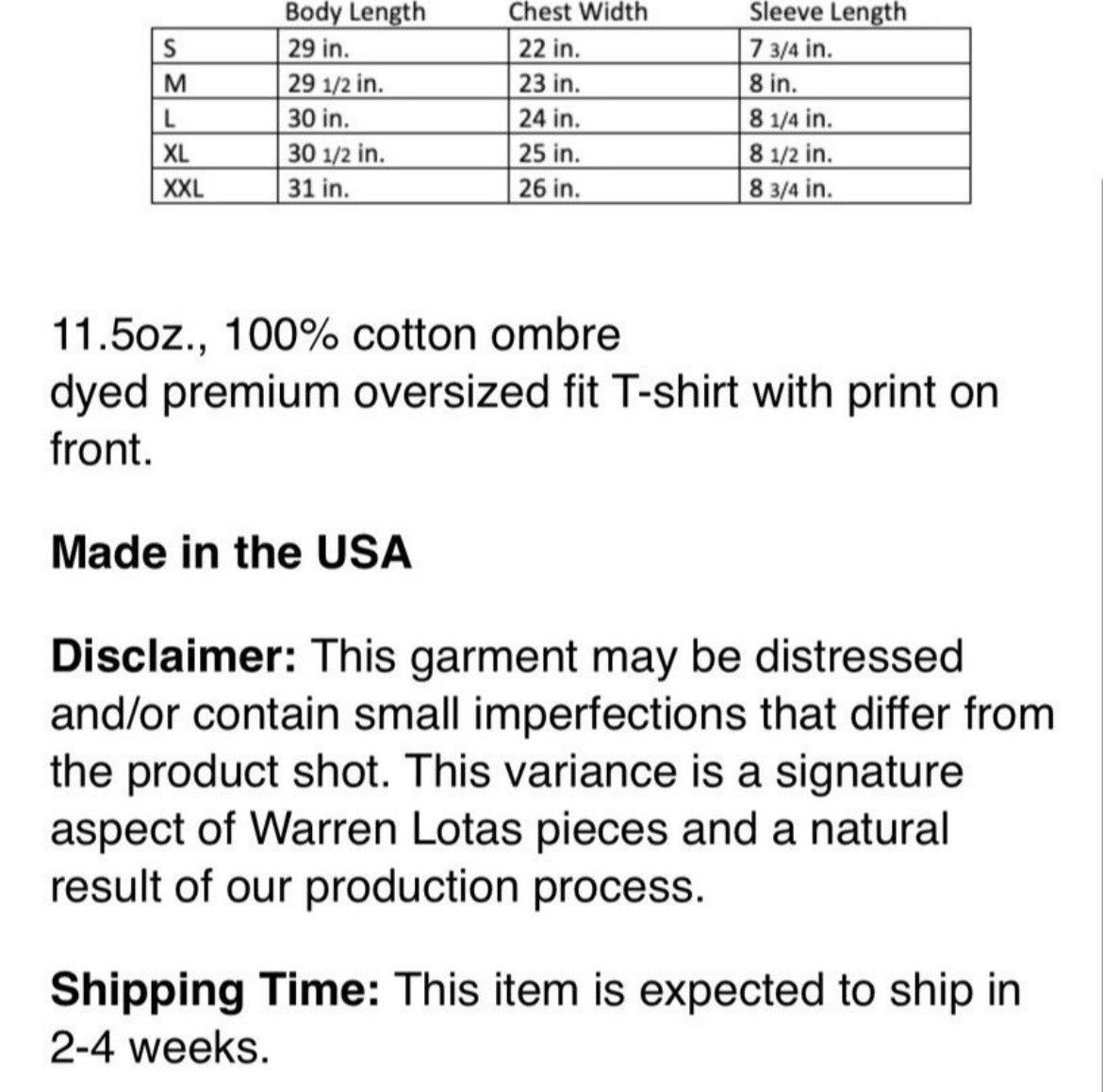 Warren Lotas Warren Lotas Song For The Both of Us Tee Size US M / EU 48-50 / 2 - 6 Thumbnail