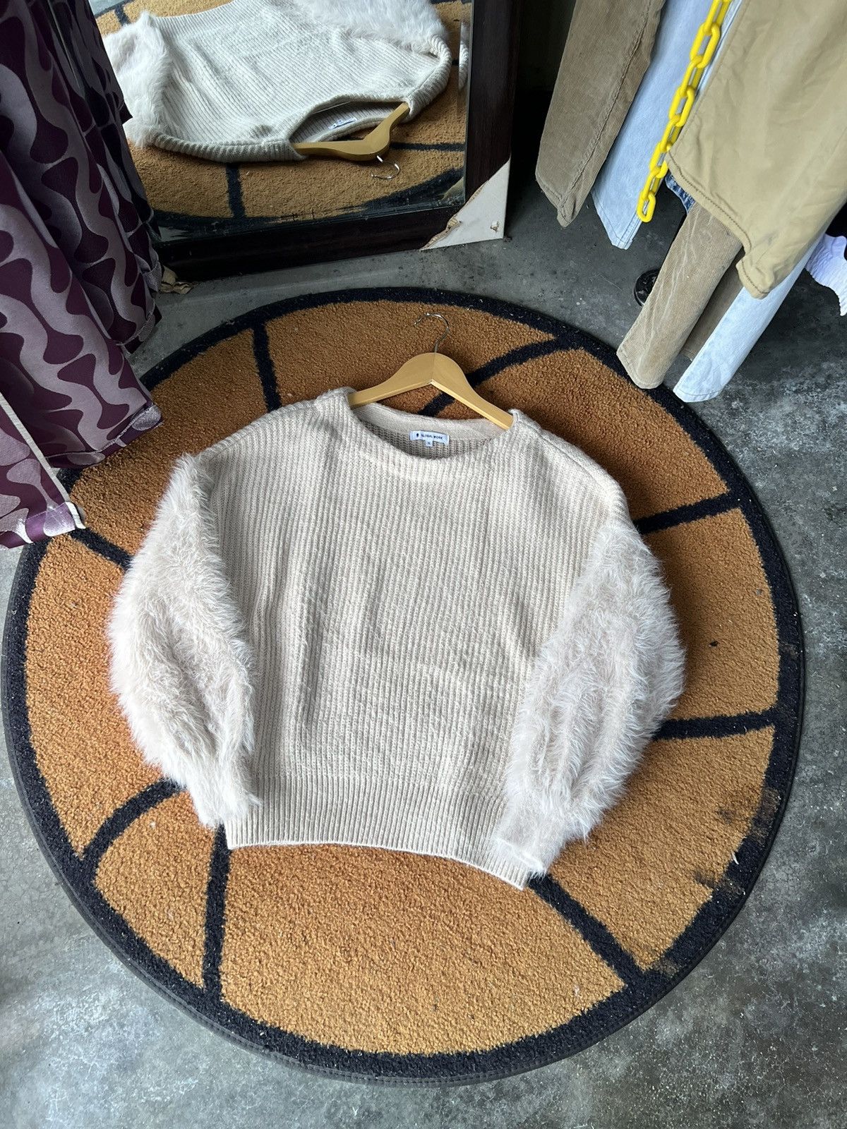 Global Work 🔥Global Work Faux Fur Knit Sweatshirt Size XL / US 12-14 / IT 48-50 - 2 Thumbnail