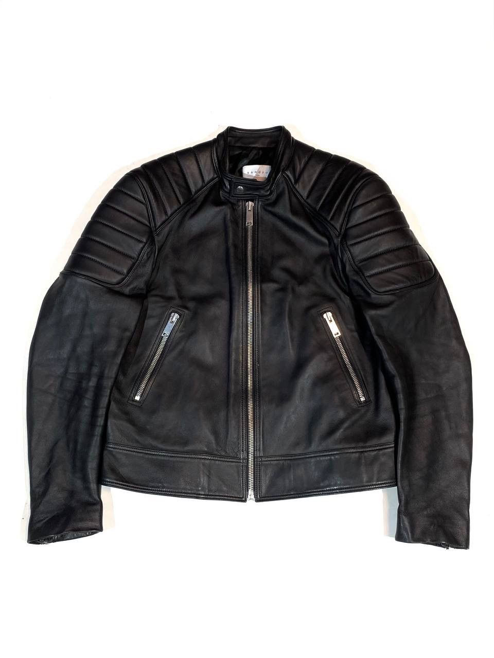 Sandro Sandro Paris Men Leather Jacket Black Biker Motorcycle Rac Size US M / EU 48-50 / 2 - 1 Thumbnail