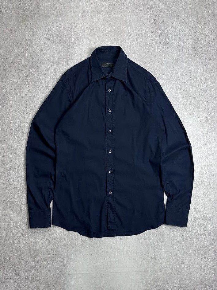 Prada Vintage Prada Luxury Navy Shirt Rare L Size US L / EU 52-54 / 3 - 1 Thumbnail