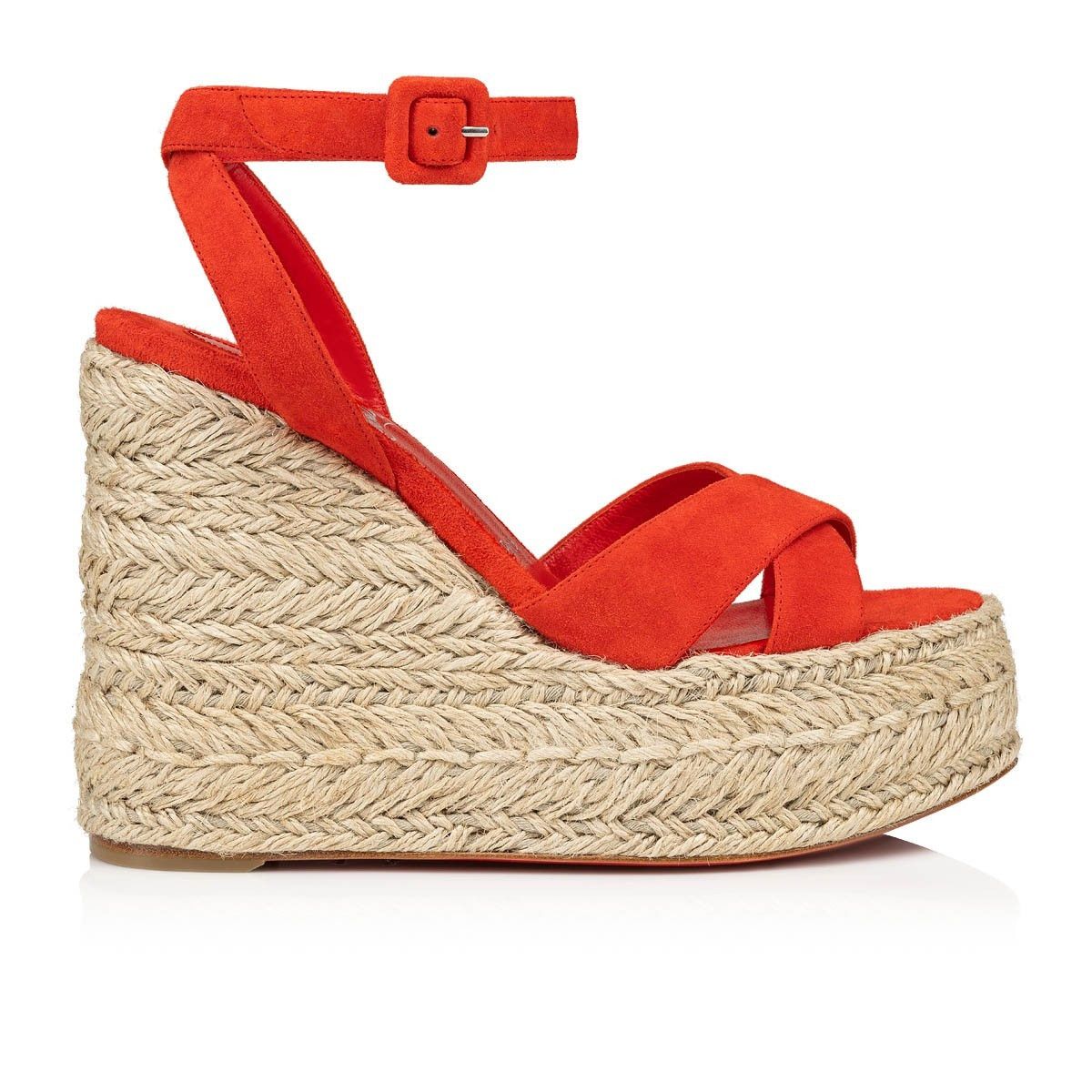 Christian Louboutin o1s1wg110924 Mariza Zeppa Heeled in Red Size US 8 / IT 38 - 1 Thumbnail
