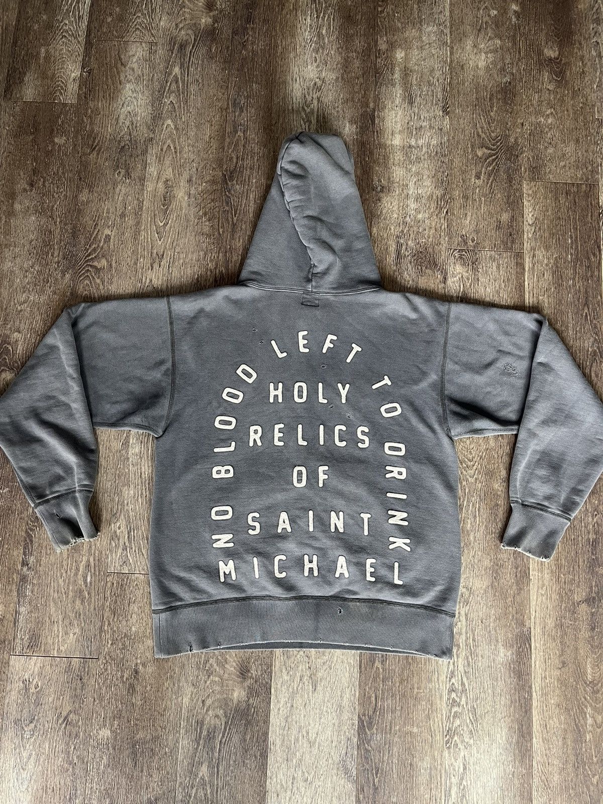 READYMADE × Saint Michael Saint Michael “No Blood Left” Distressed Hoodie Size US M / EU 48-50 / 2 - 5 Thumbnail