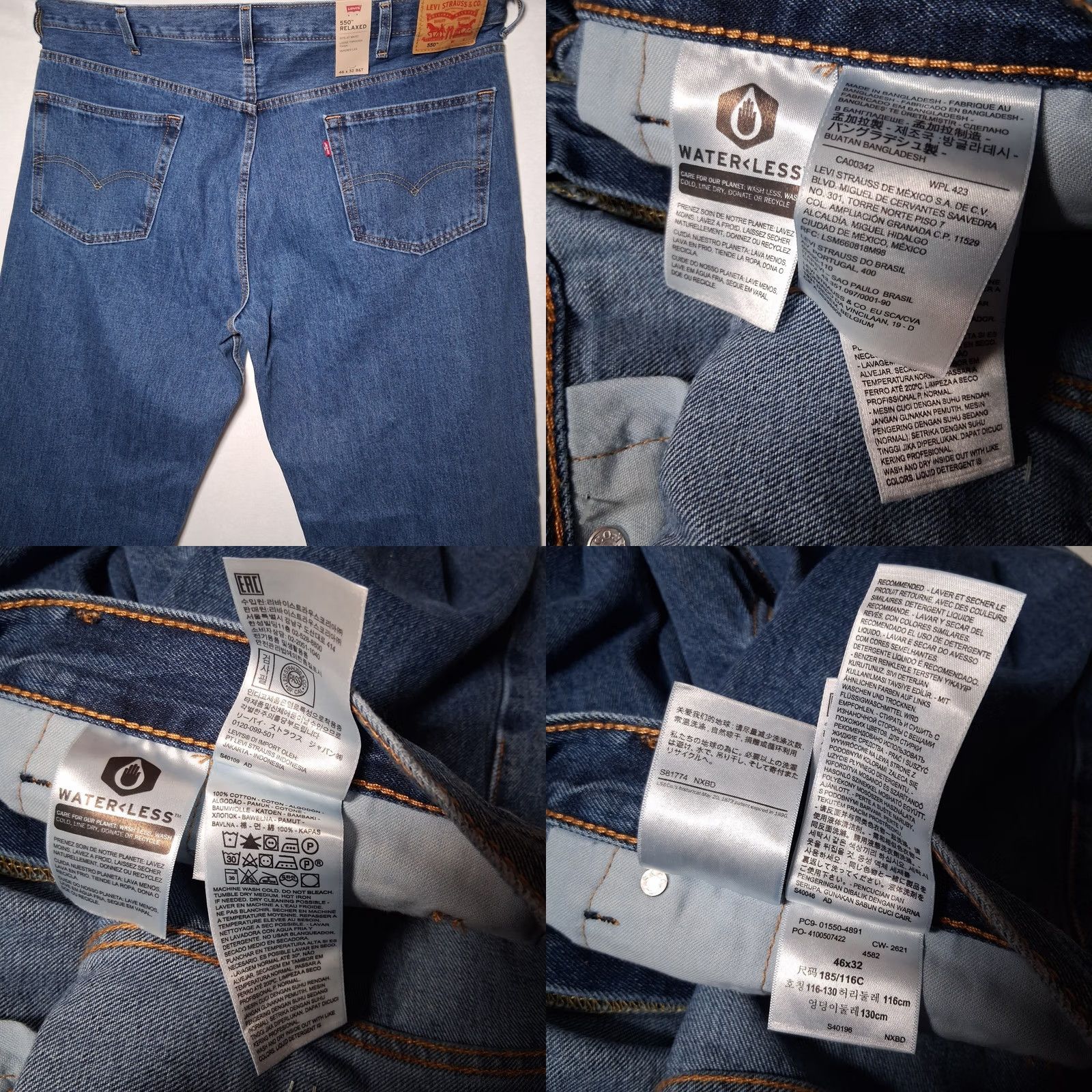 Levi's Levi's 550 Relaxed Jeans Men 46x32 Medium Wash Blue Denim Big And Tall Size US 30 / EU 46 - 8 Thumbnail