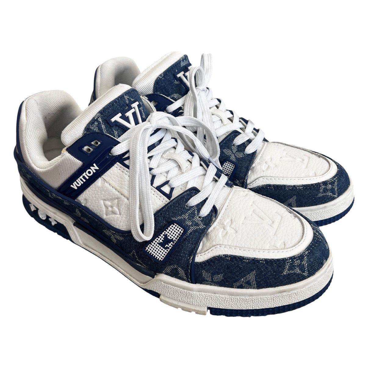 Louis Vuitton LOUIS VUITTON Monogram Denim LV Trainer Sneakers 43 Size US 10 / EU 43 - 3 Thumbnail
