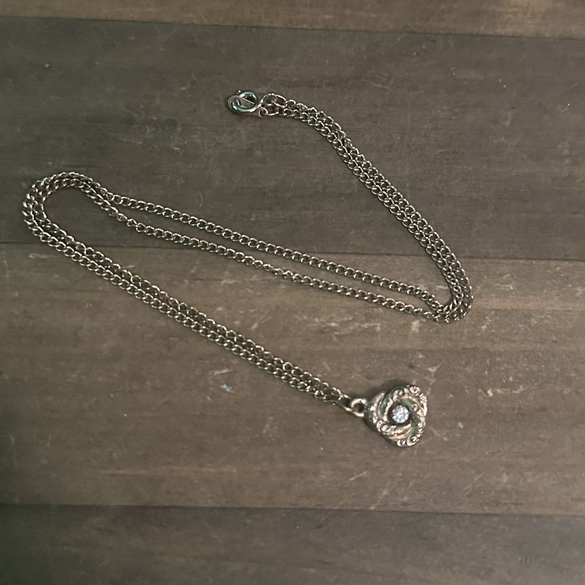 Vintage Vintage rhinestone love knot pendant necklace Size ONE SIZE - 2 Thumbnail