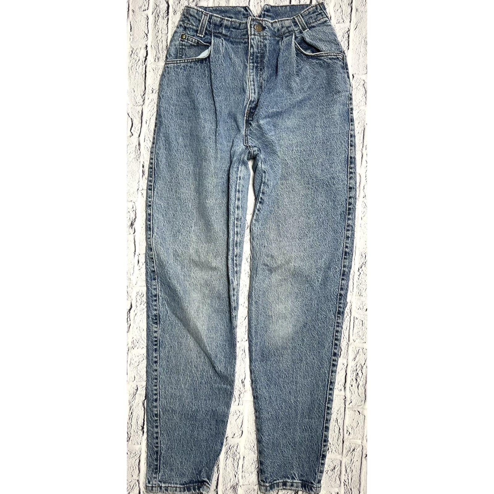 Levi's VINTAGE Levi's 573 Jeans Women High Waist Pleated Front 9 Blue Denim Tapered Jeans Womens Size 30" / US 8 / IT 44 - 2 Thumbnail