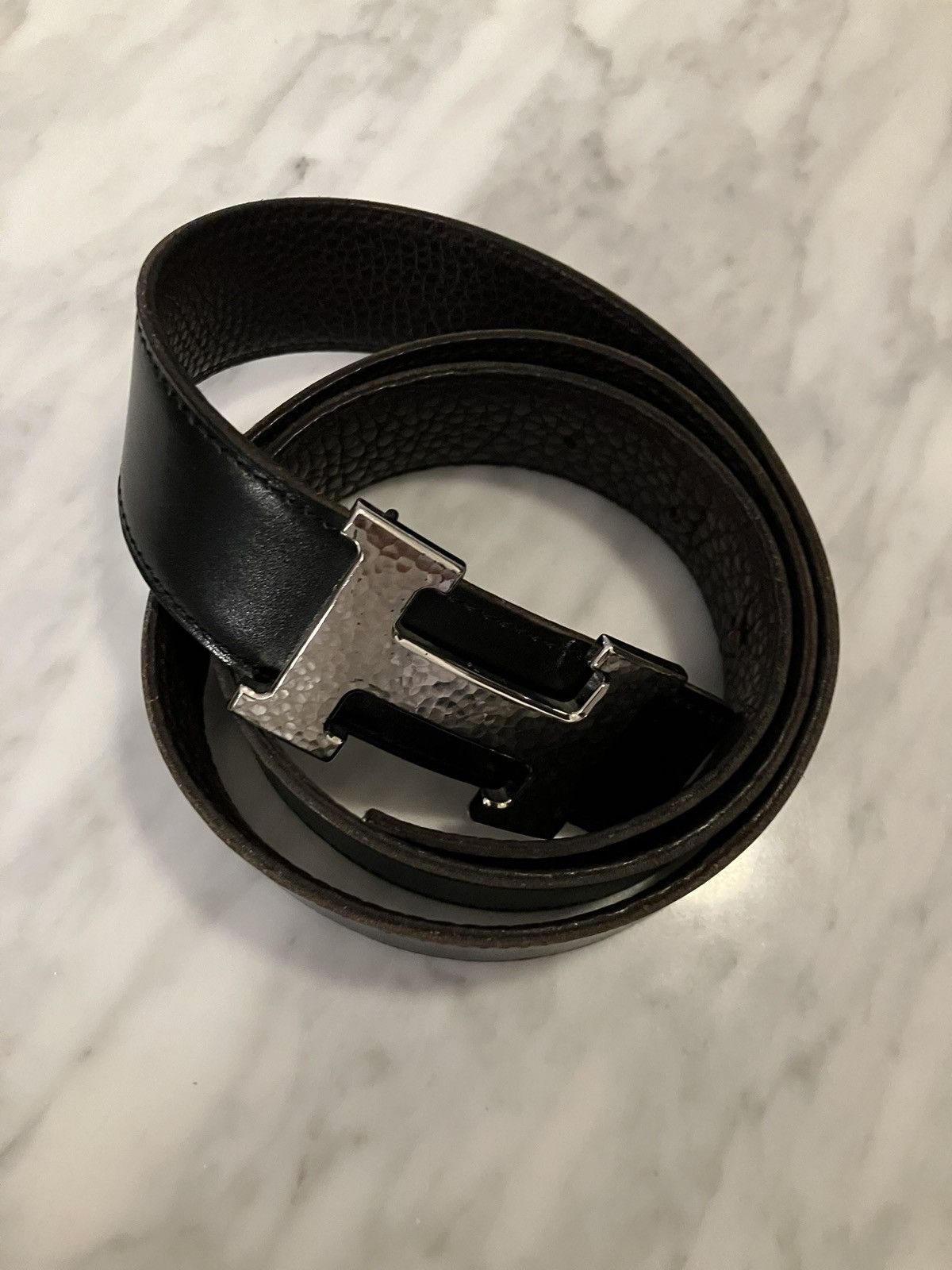 Hermes Hermes H hammered Belt Size 34 - 3 Thumbnail