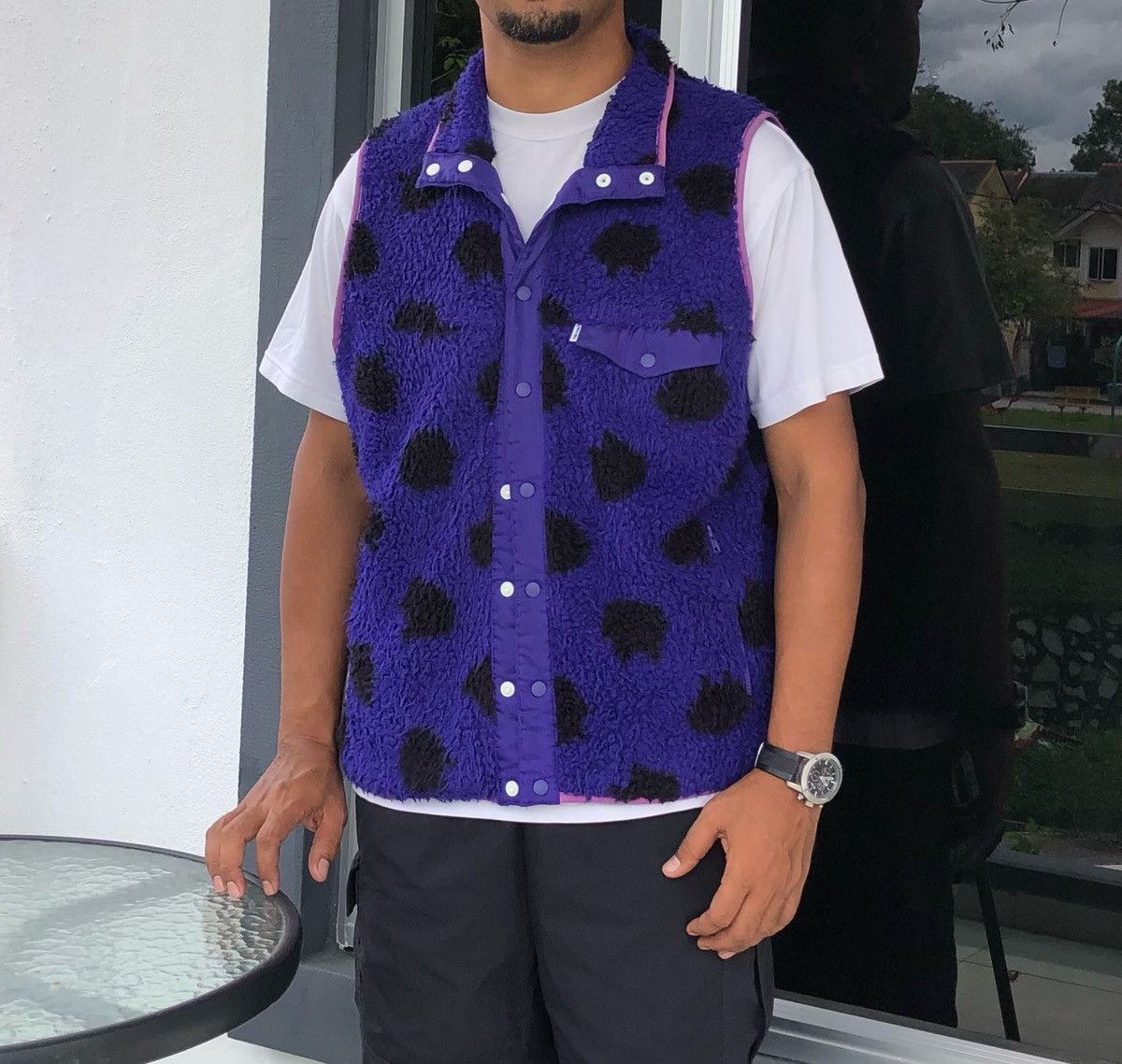 Issey Miyake SS03 Ne-Net Purple Polkadot Fleece Vest Jacket Size US M / EU 48-50 / 2 - 3 Thumbnail