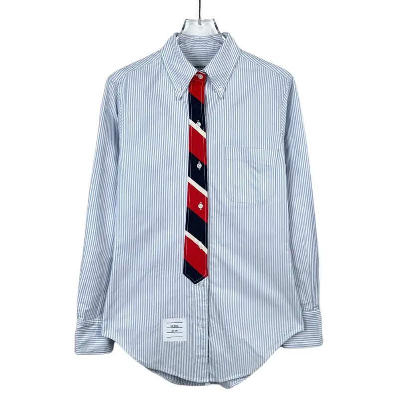 Thom Browne Thom Browne Striped Cotton Shirt with Tie 0089 Size S / US 4 / IT 40 - 1 Thumbnail