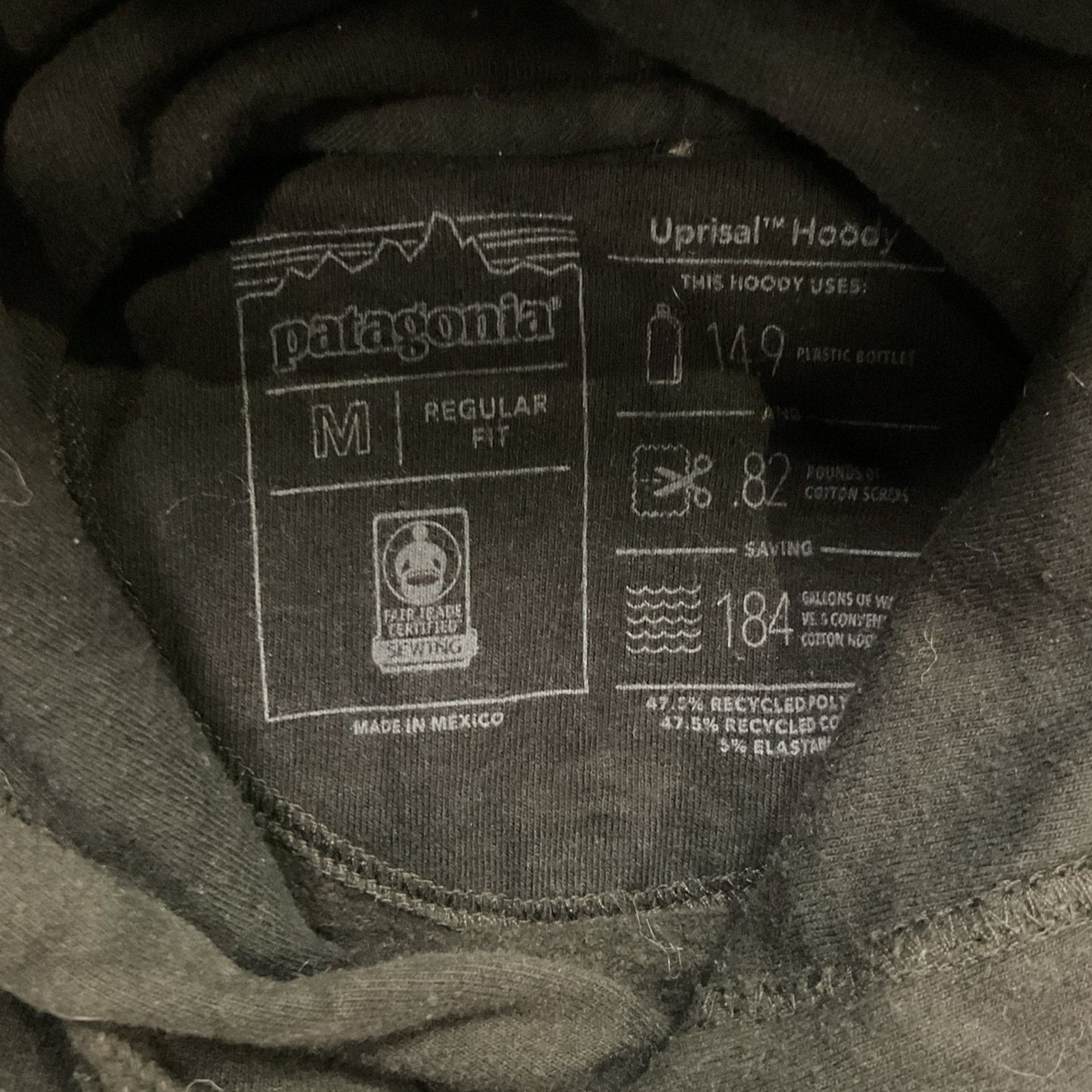 Patagonia Patagonia Uprisal Hoody Black Logo Sweatshirt Hoodie Size US M / EU 48-50 / 2 - 3 Thumbnail