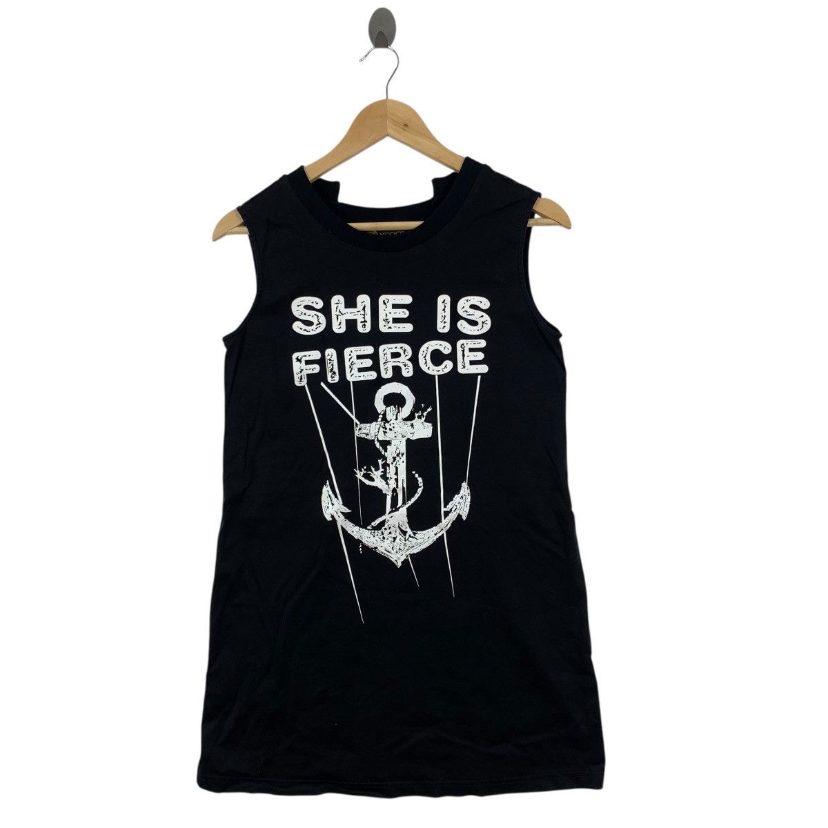 Vintage KODICE She Is Fierce Italian Lab Tank Sleeveless Tshirt Size US S / EU 44-46 / 1 - 1 Thumbnail