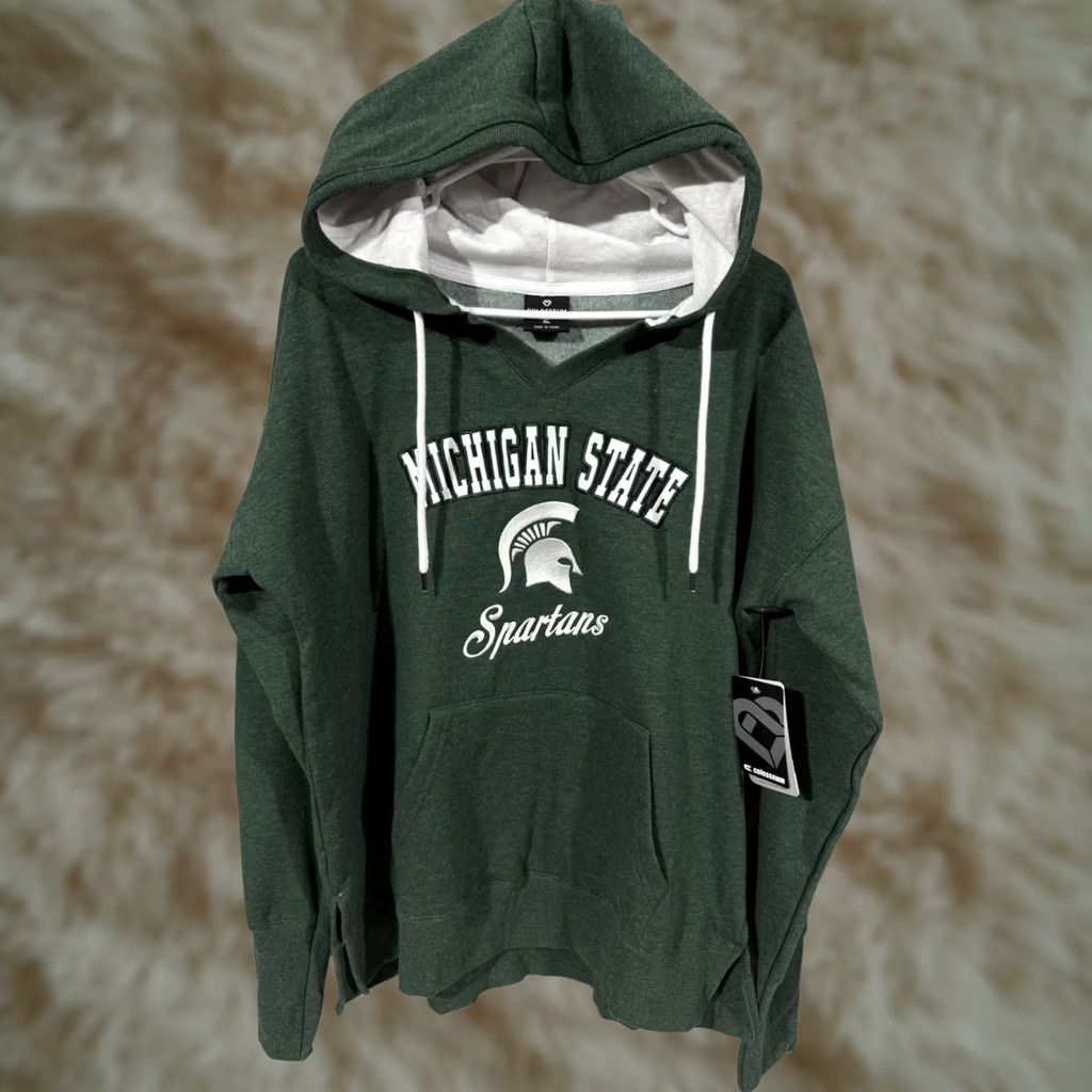 Vintage Michigan State Spartans Hoodie Women XL Green Colosseum Pullover NCAA University Size XL / US 12-14 / IT 48-50 - 1 Thumbnail