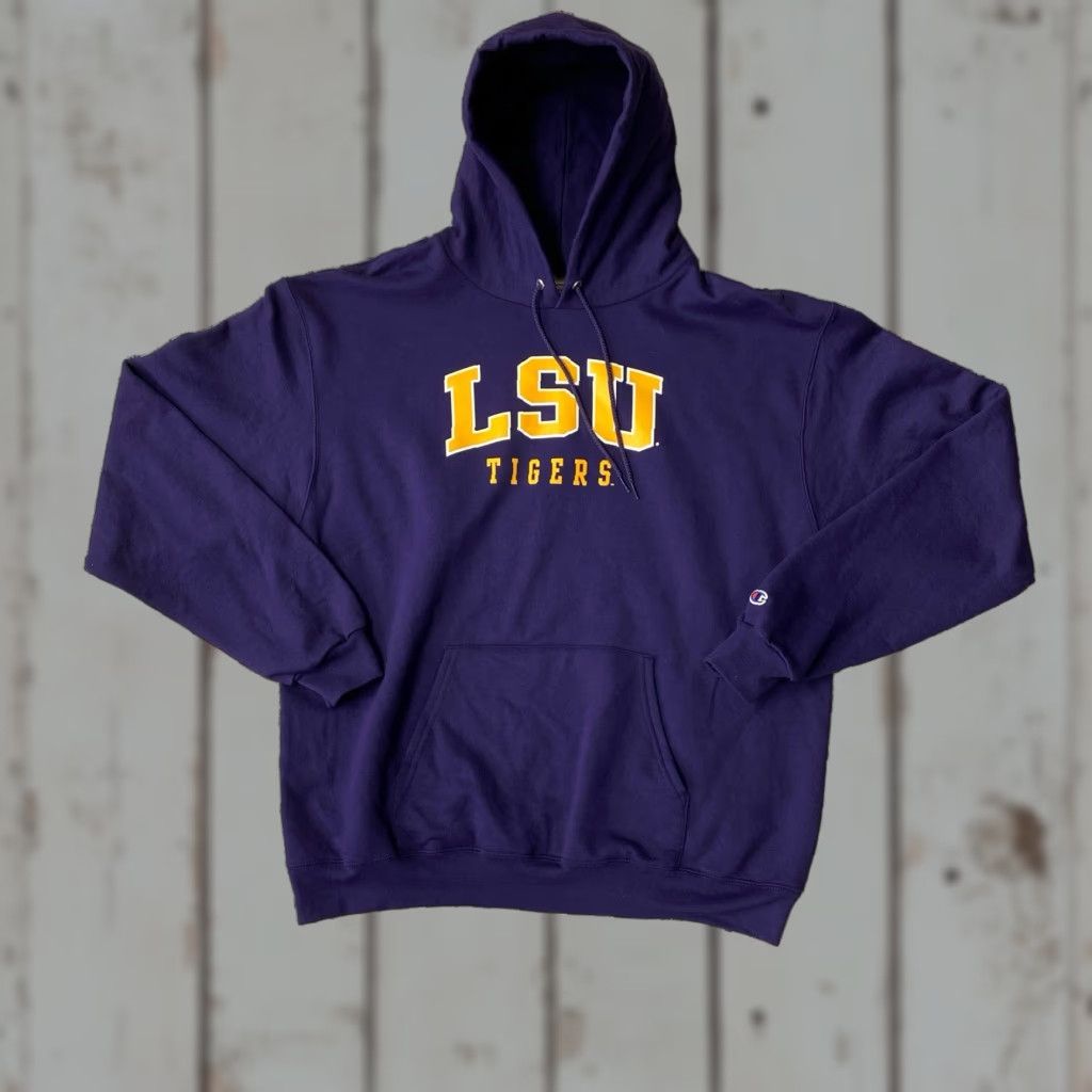 Champion Champion LSU Tigers Hoodie Mens XL Purple Long Sleeve Hooded Pullover Active Size US XL / EU 56 / 4 - 1 Thumbnail