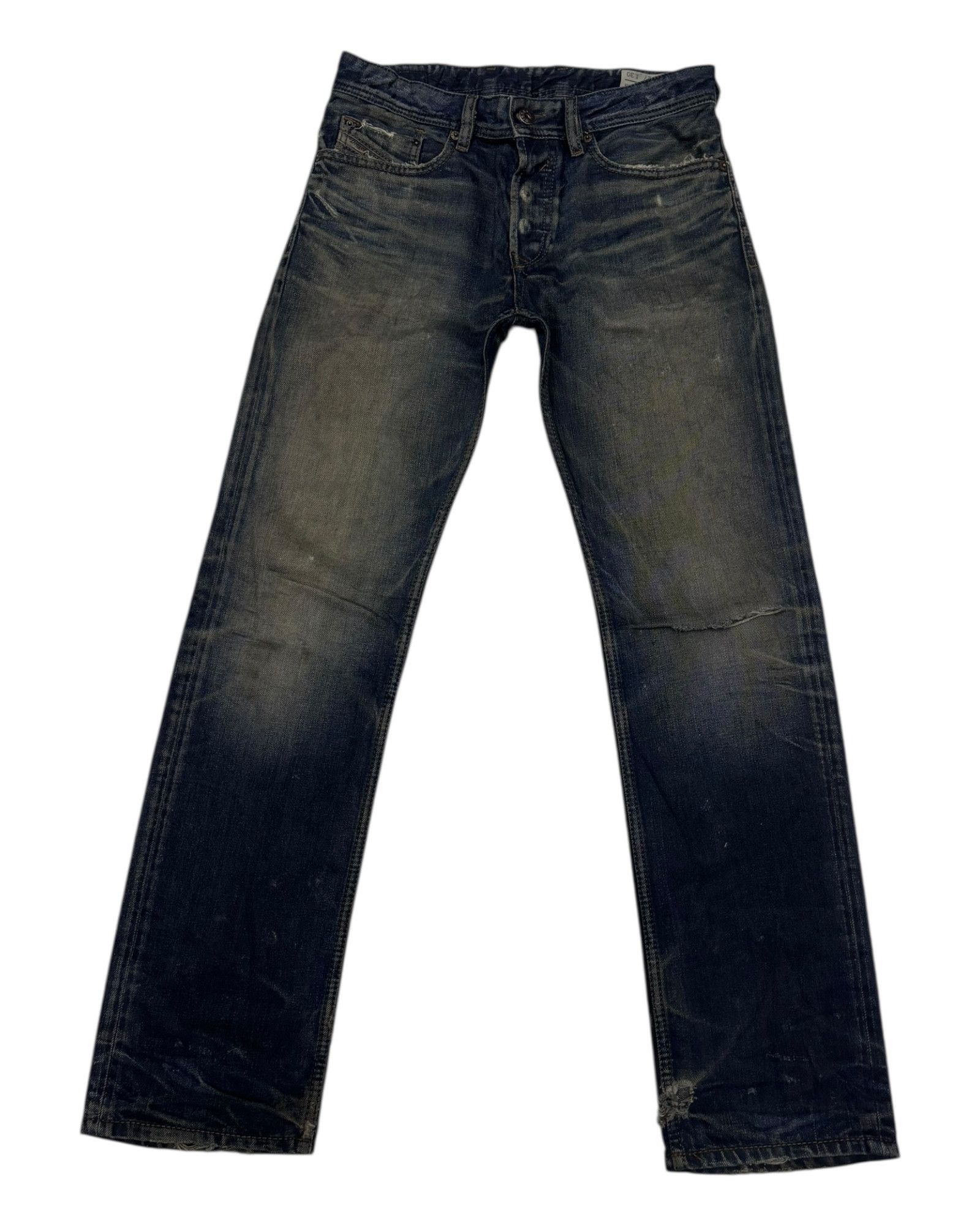 Diesel × Le Grande Bleu (L.G.B.) Vintage Diesel Waxed Distress Denim Jeans Regular Straight Size US 29 - 1 Thumbnail