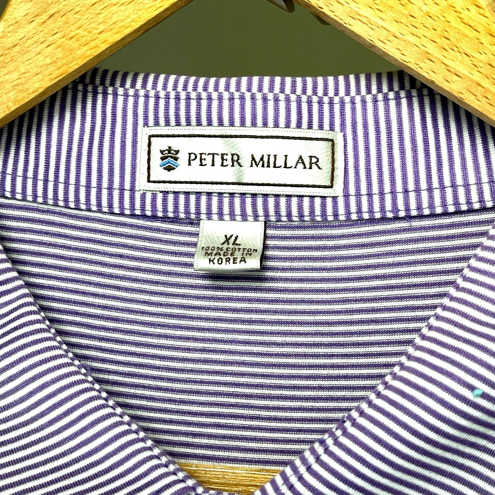 Peter Millar Peter Millar Pinstriped Polo Collared Shirt XL Size US XL / EU 56 / 4 - 6 Thumbnail