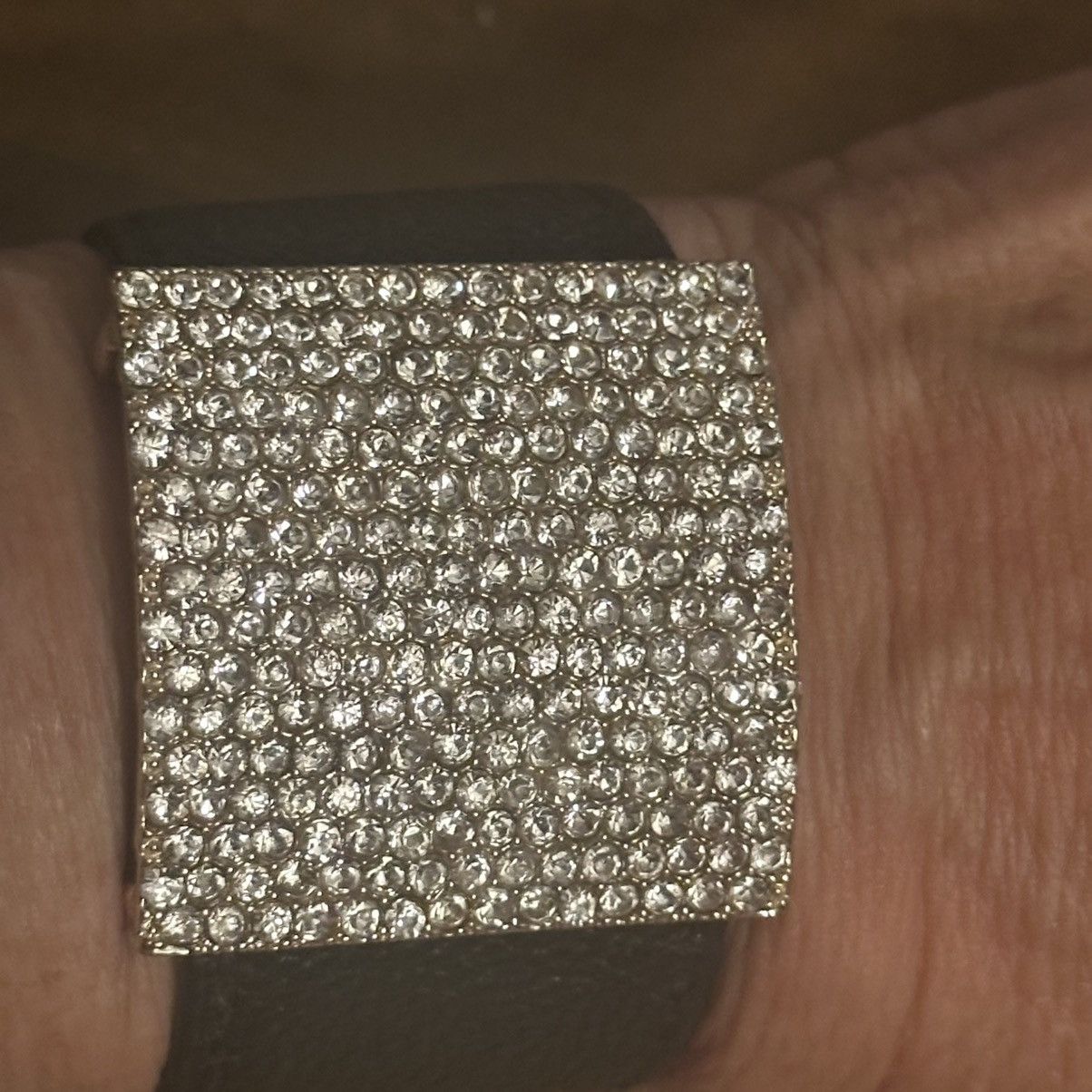 Other Wide paved rhinestone leather bracelet Size ONE SIZE - 5 Thumbnail