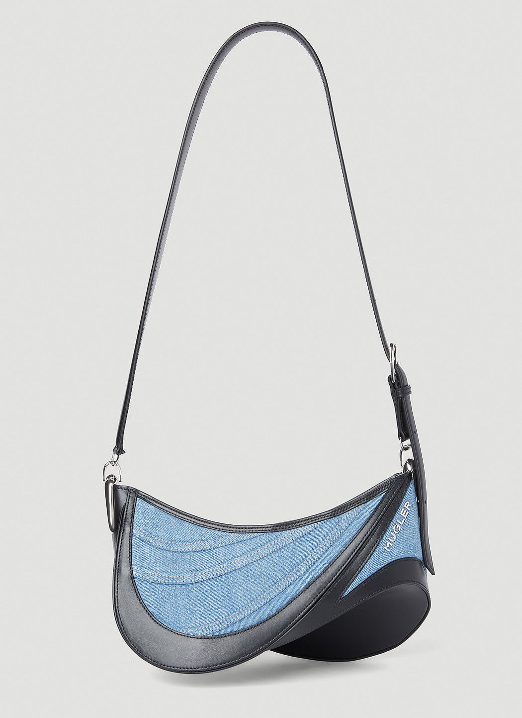 Mugler Denim Spiral Curve 01 Shoulder Bag Size ONE SIZE - 1 Thumbnail