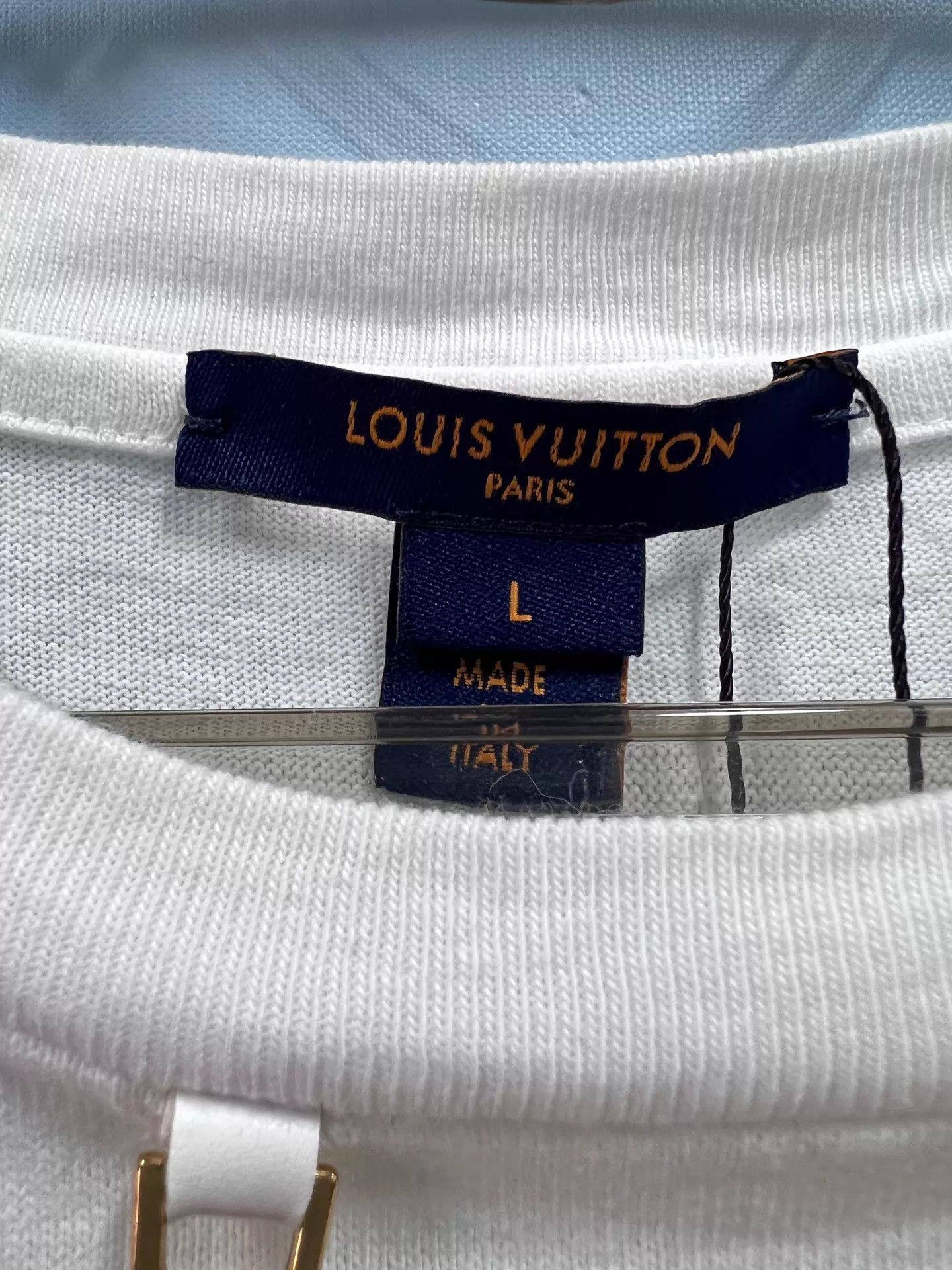 Louis Vuitton Louis Vuitton 99 New White Chain Striped Short Sleeve L Size L / US 10 / IT 46 - 3 Thumbnail