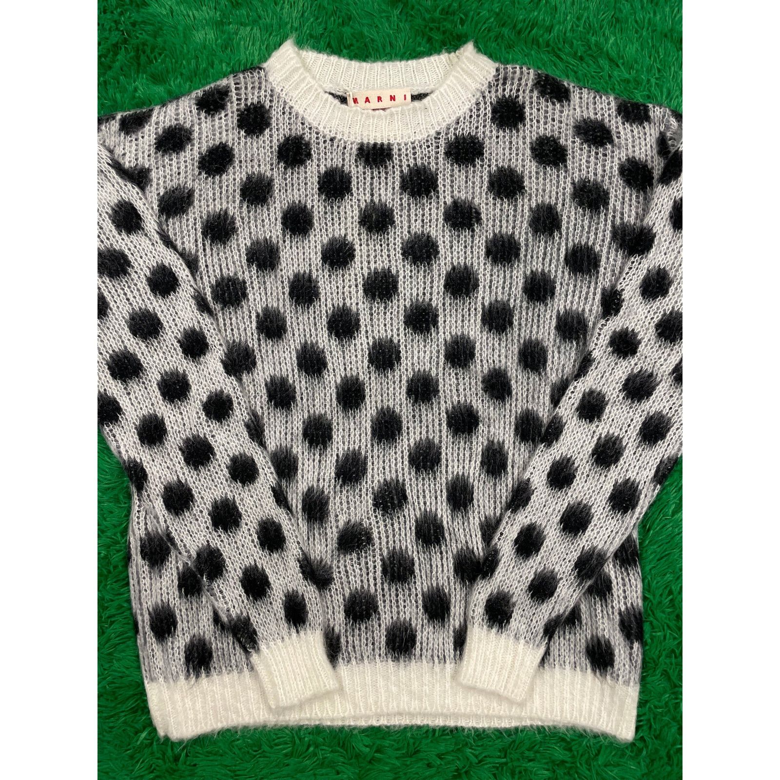 Marni Brushed Dots Fuzzy Wuzzy Round Neck Sweater 56 New