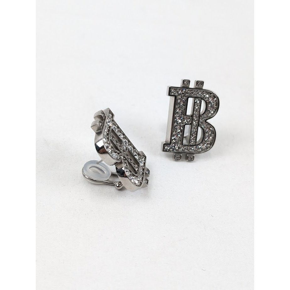 Balenciaga o1rshd1 Size:OS / Coin Earrings Brass & Glass Silver/Crystal Size ONE SIZE - 3 Thumbnail