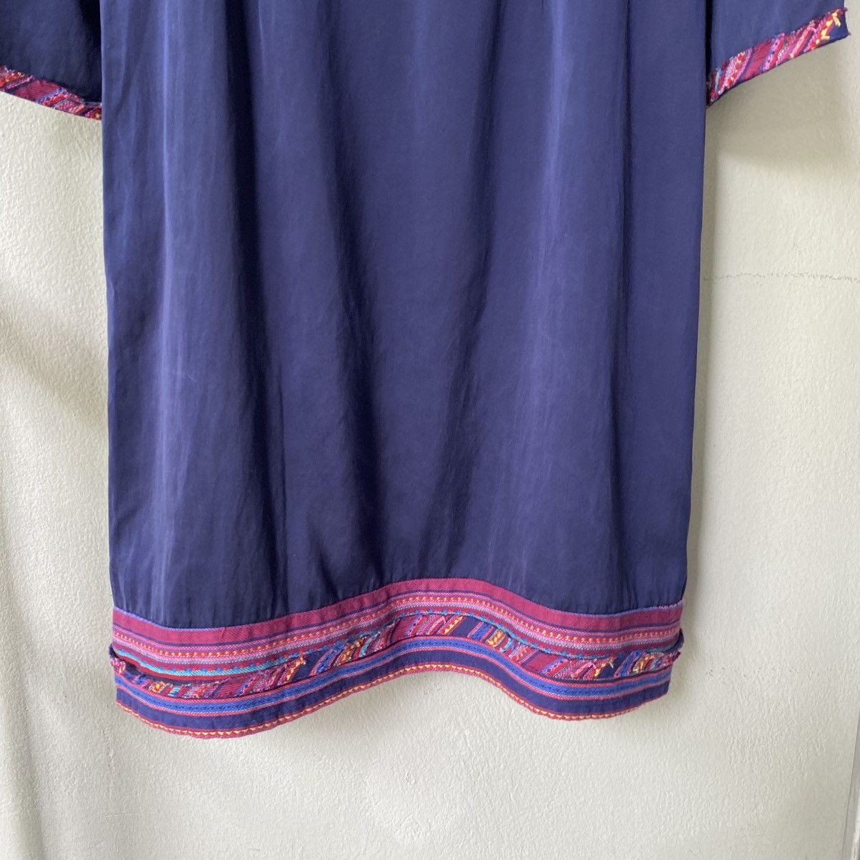 Vivienne Tam VIVIENNE TAM Navy Blue Dress with Pink Embroidered Details Size XS / US 0-2 / IT 36-38 - 12 Thumbnail