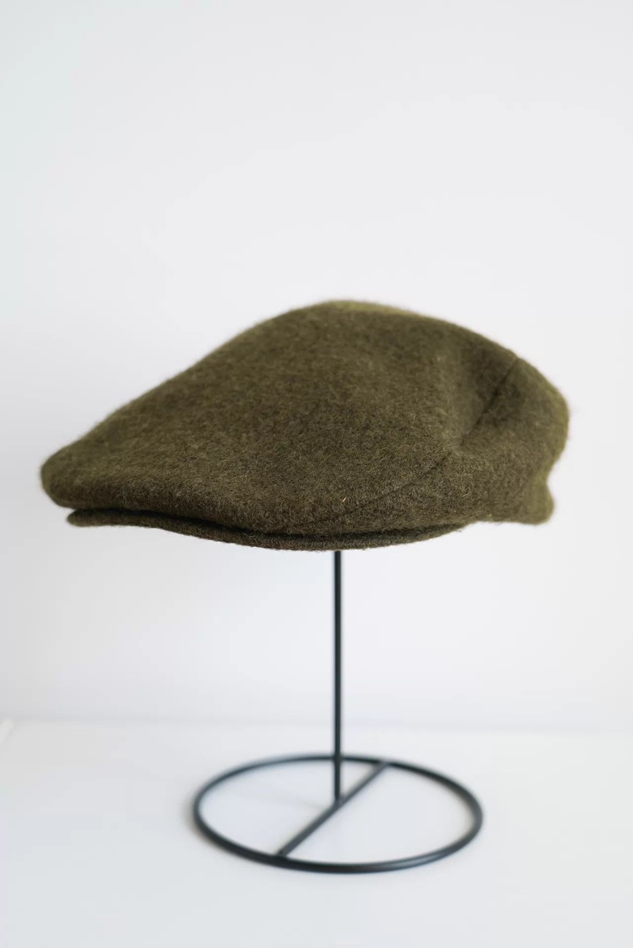 Yohji Yamamoto Yohji Yamamoto 03AW Army Green Leather Wool Beret Size ONE SIZE - 2 Thumbnail