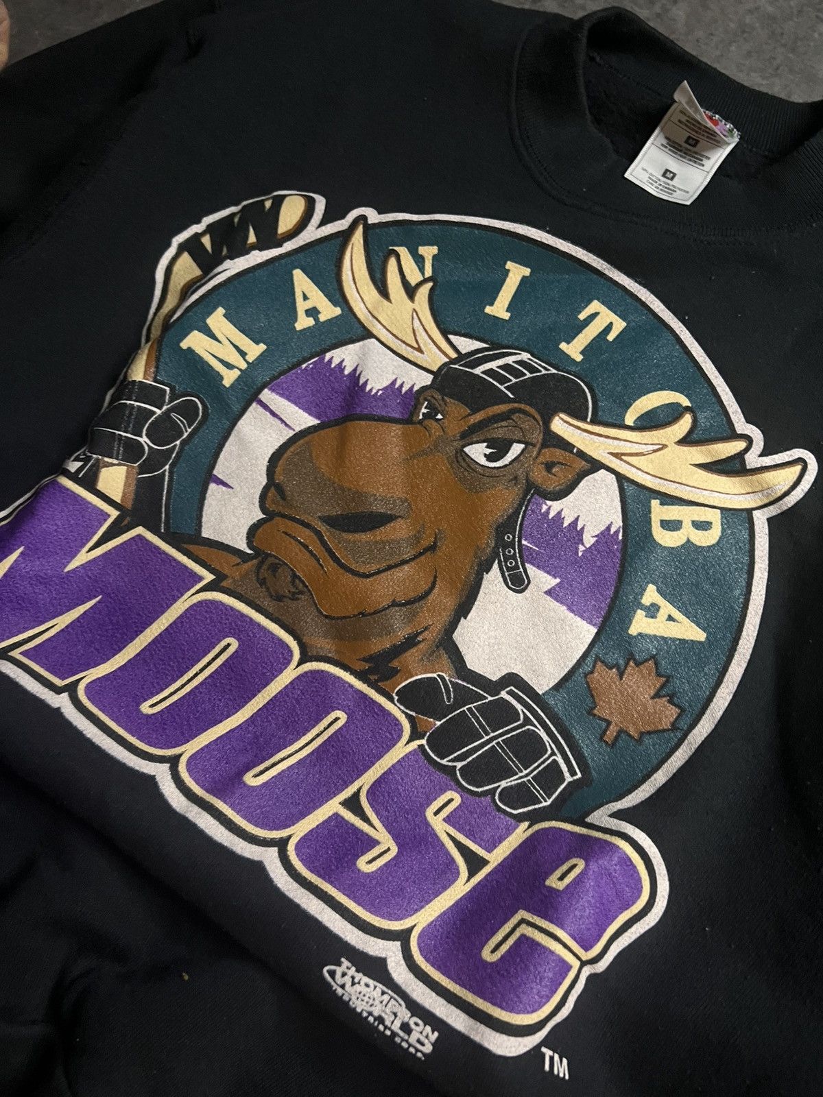 Fruit Of The Loom Vintage sweatshirt Moose 90s Size US M / EU 48-50 / 2 - 3 Thumbnail