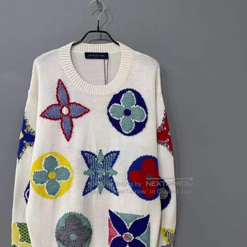 Louis Vuitton Louis Vuitton Colorful oversize three-flower sweater Size US XL / EU 56 / 4 - 2 Thumbnail