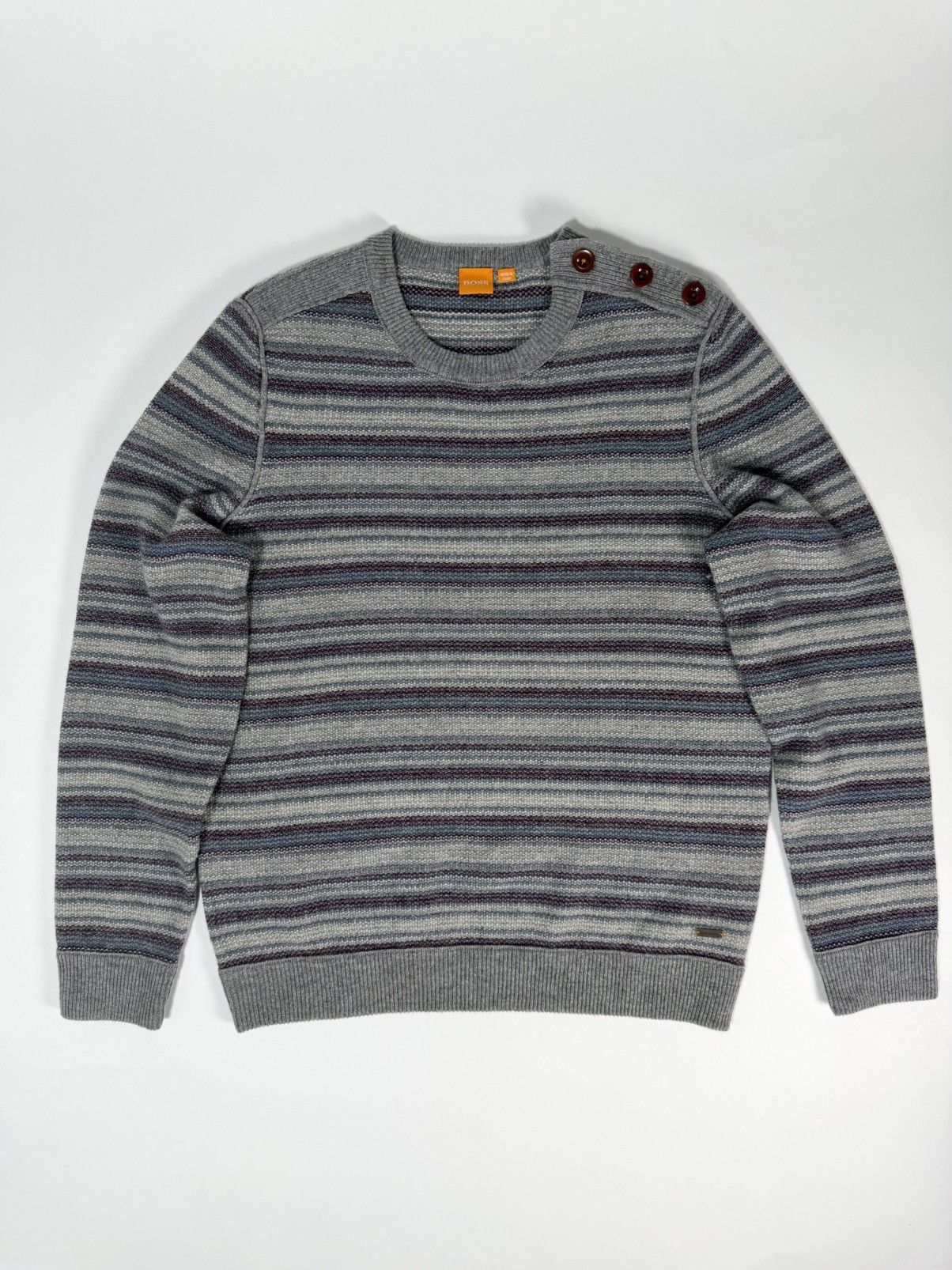 Hugo Boss Hugo Boss Orange Label Button Shoulder Sweater Size US L / EU 52-54 / 3 - 2 Thumbnail