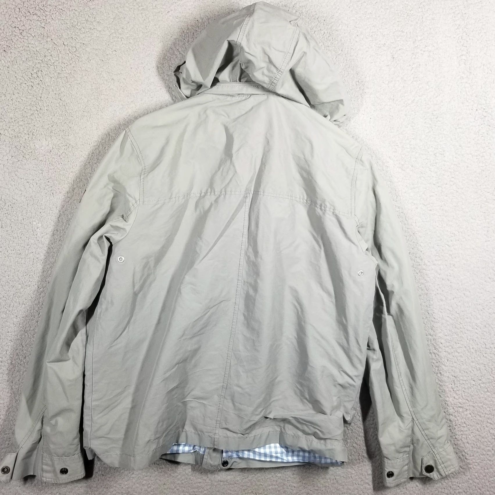 Tommy Hilfiger Tommy Hilfiger Jacket Mens Medium Gray Hooded Cotton Blend Parka Gingham Lined Size US M / EU 48-50 / 2 - 3 Thumbnail