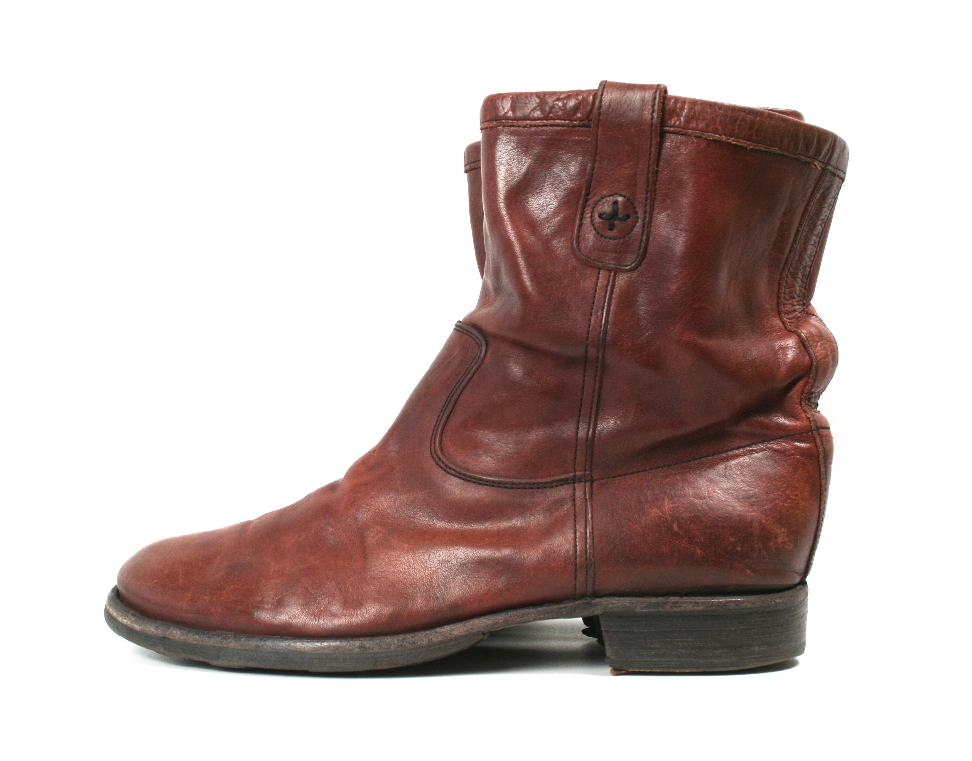 Fiorentini + Baker Biker Grunge Leather Ankle Boots Size US 7 / EU 40 - 3 Thumbnail