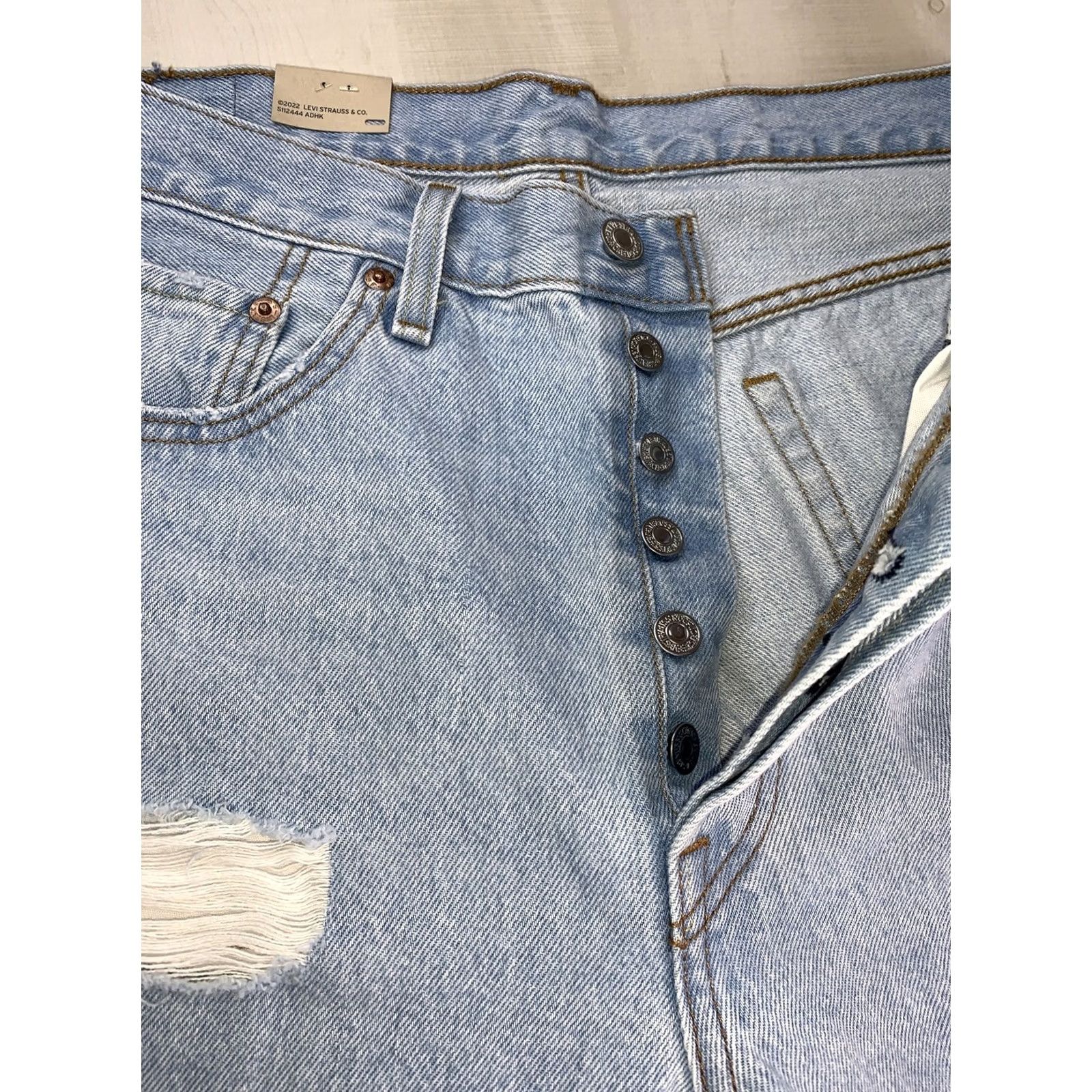 Levi's Levi’s 501 Original Cropped High Rise Distressed Denim Jeans Women’s 31x26 NWT- Size 24" / US 00 / IT 34 - 7 Thumbnail