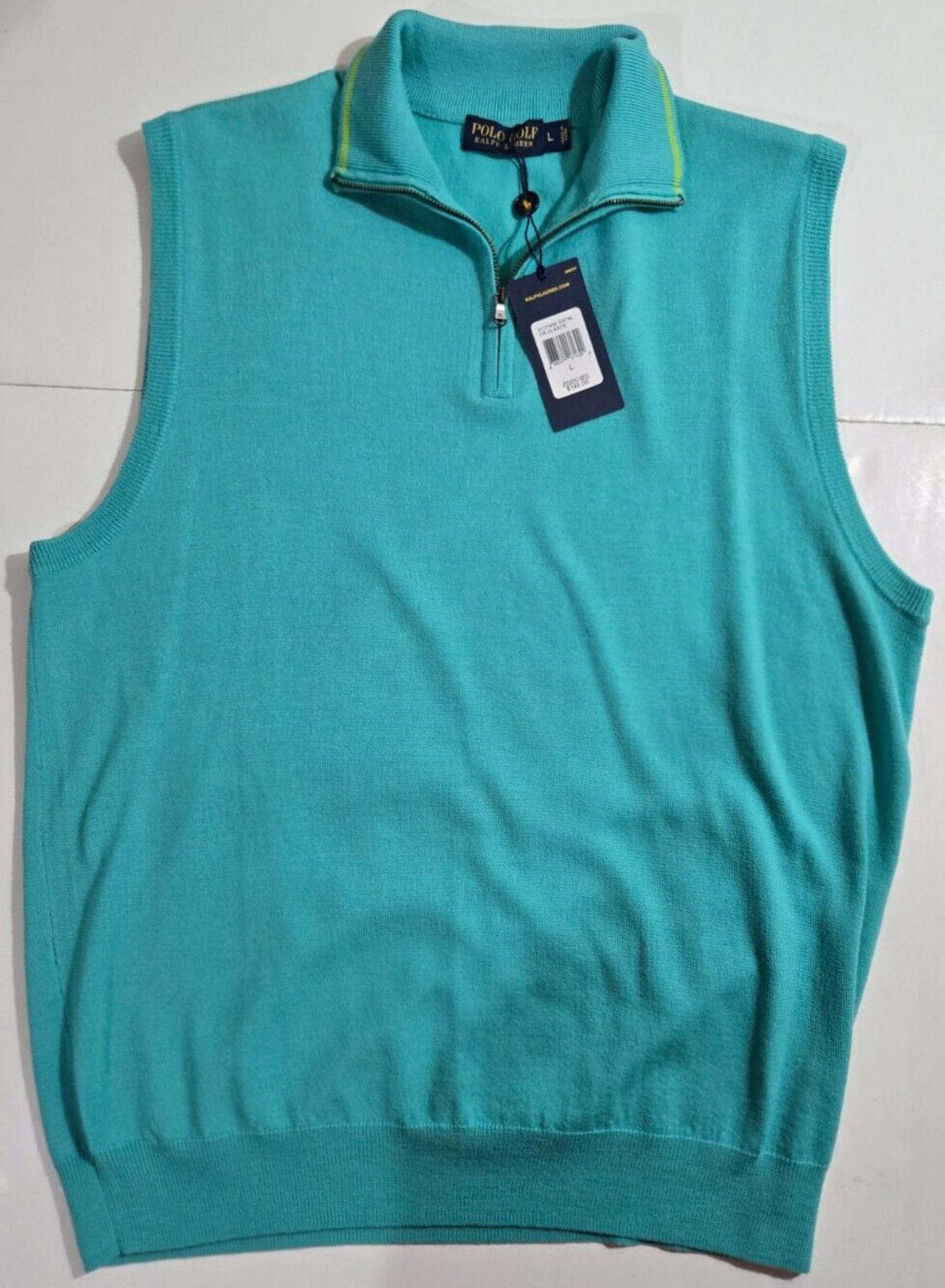 Designer Men's Polo Golf Vest Merino Wool Large 90' Y2K MSRP: $145 Size US L / EU 52-54 / 3 - 1 Thumbnail