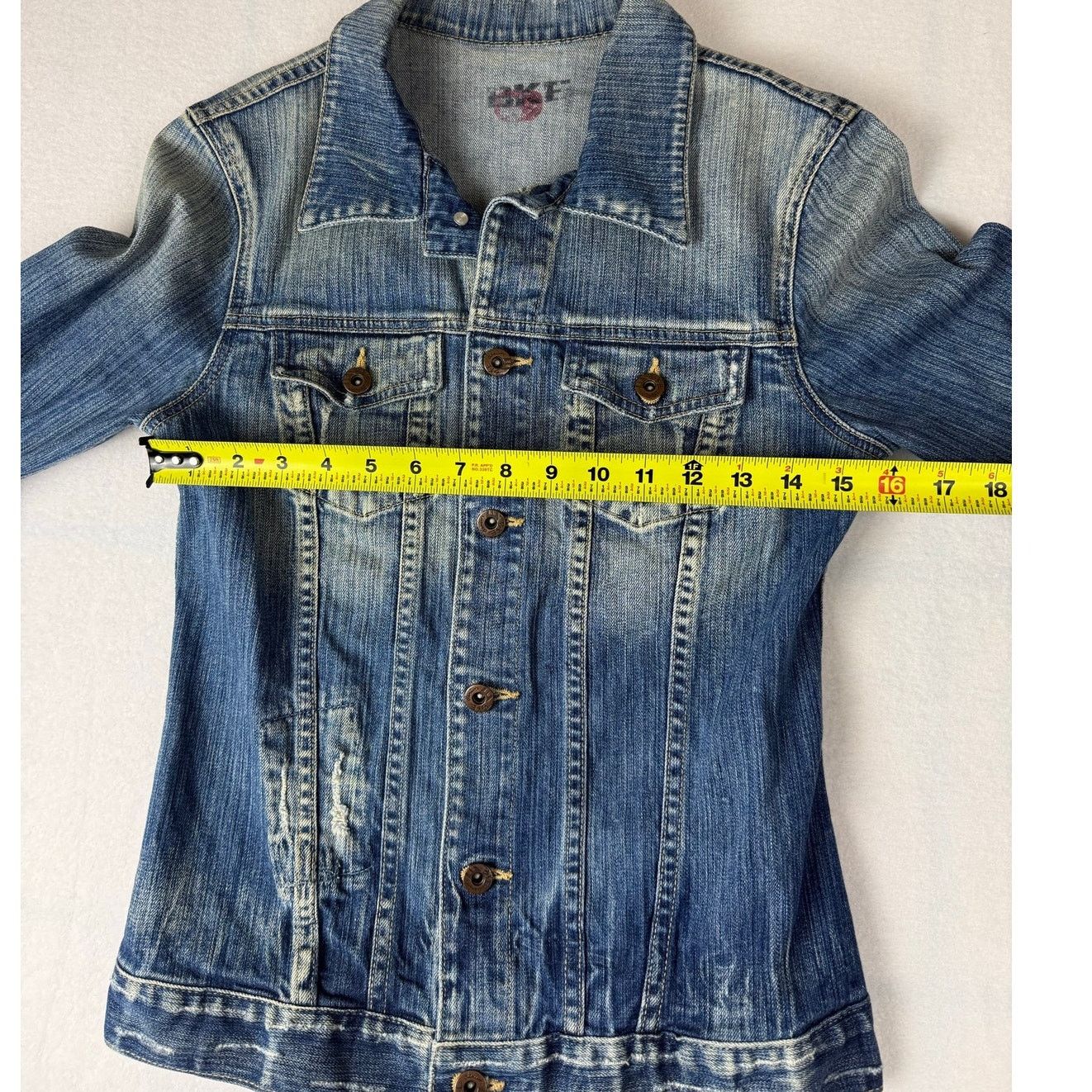 BKE BKE 67 Distressed Denim Blue Jean Jacket - Women's M Size M / US 6-8 / IT 42-44 - 6 Thumbnail
