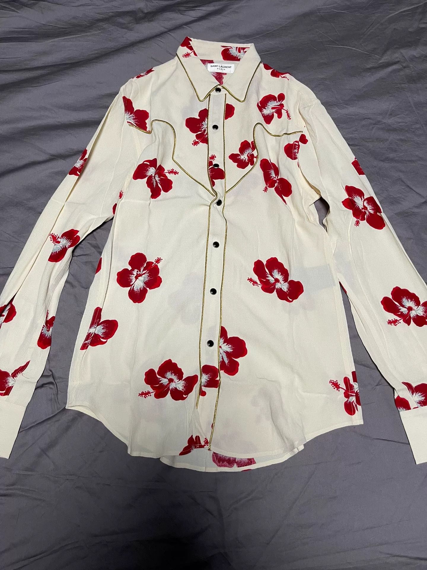 Saint Laurent Paris saint laurent floral button-up western shirt Size US S / EU 44-46 / 1 - 1 Thumbnail