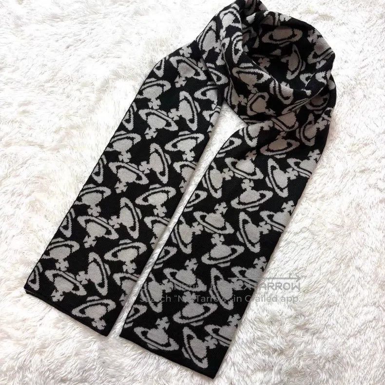 Vivienne Westwood Vivienne Westwood Printed Saturn Black and White Scarf Size ONE SIZE - 1 Thumbnail