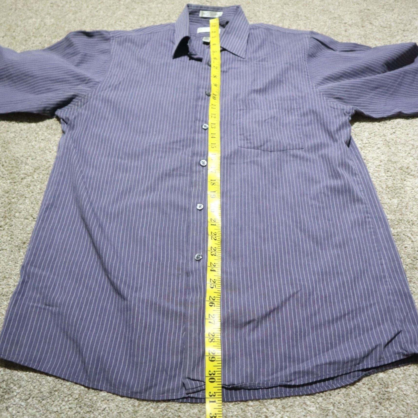 Van Heusen VAN HEUSEN Blue Striped Button-Down Shirt Mens Medium Casual Business All Seasons Size US M / EU 48-50 / 2 - 5 Thumbnail