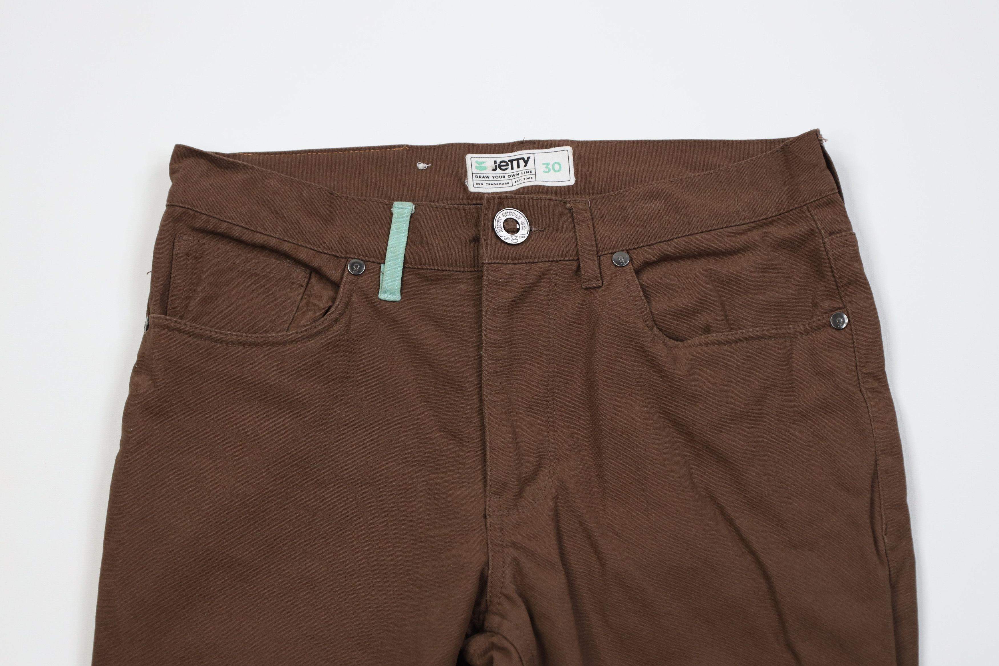 Vintage Jetty Mariner Flannel Lined Skinny Leg Canvas Pants Brown Size US 30 / EU 46 - 2 Thumbnail