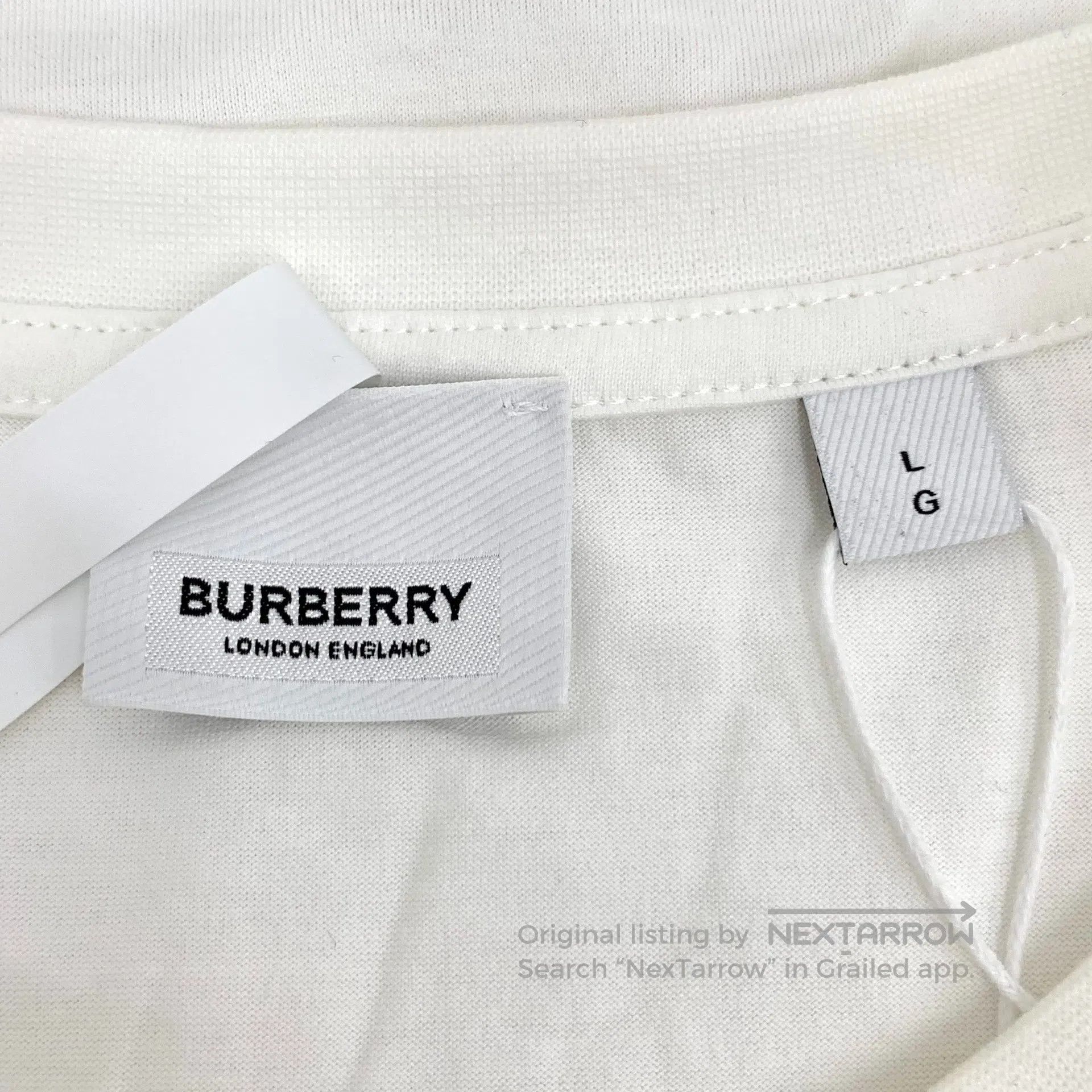 Burberry Burberry White pocket logo embroidery cotton round-neck sh Size US L / EU 52-54 / 3 - 5 Thumbnail