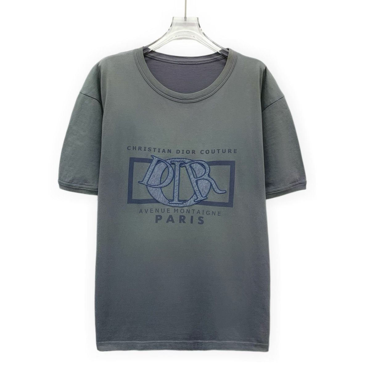 Dior Dior 24SS Grey Logo Printed Cotton Crew Neck T-shirt K26WX Size US XXL / EU 58 / 5 - 1 Thumbnail