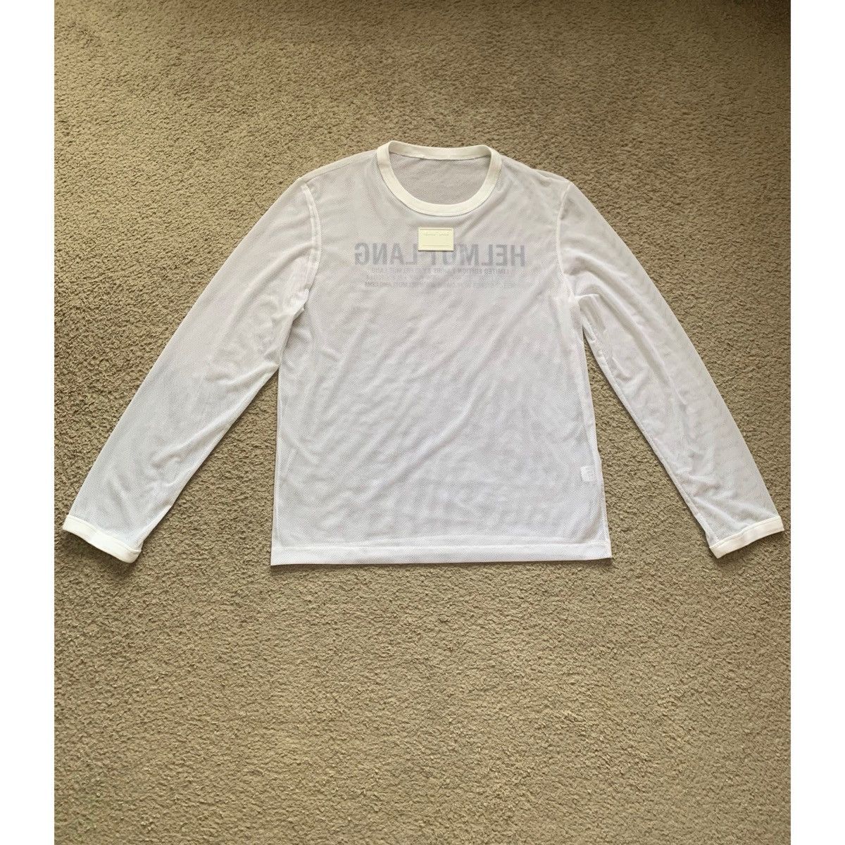 Helmut Lang HELMUT LANG WHITE LOGO MESH TOP Size US L / EU 52-54 / 3 - 12 Thumbnail