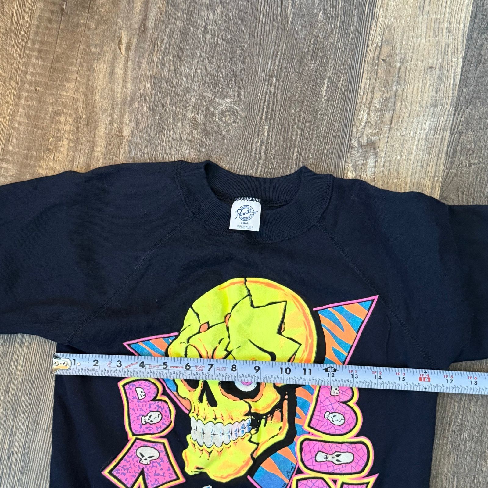 Vintage 1990 Pannill Bad To The Bone Skull Sweatshirt Size US XS / EU 42 / 0 - 6 Thumbnail