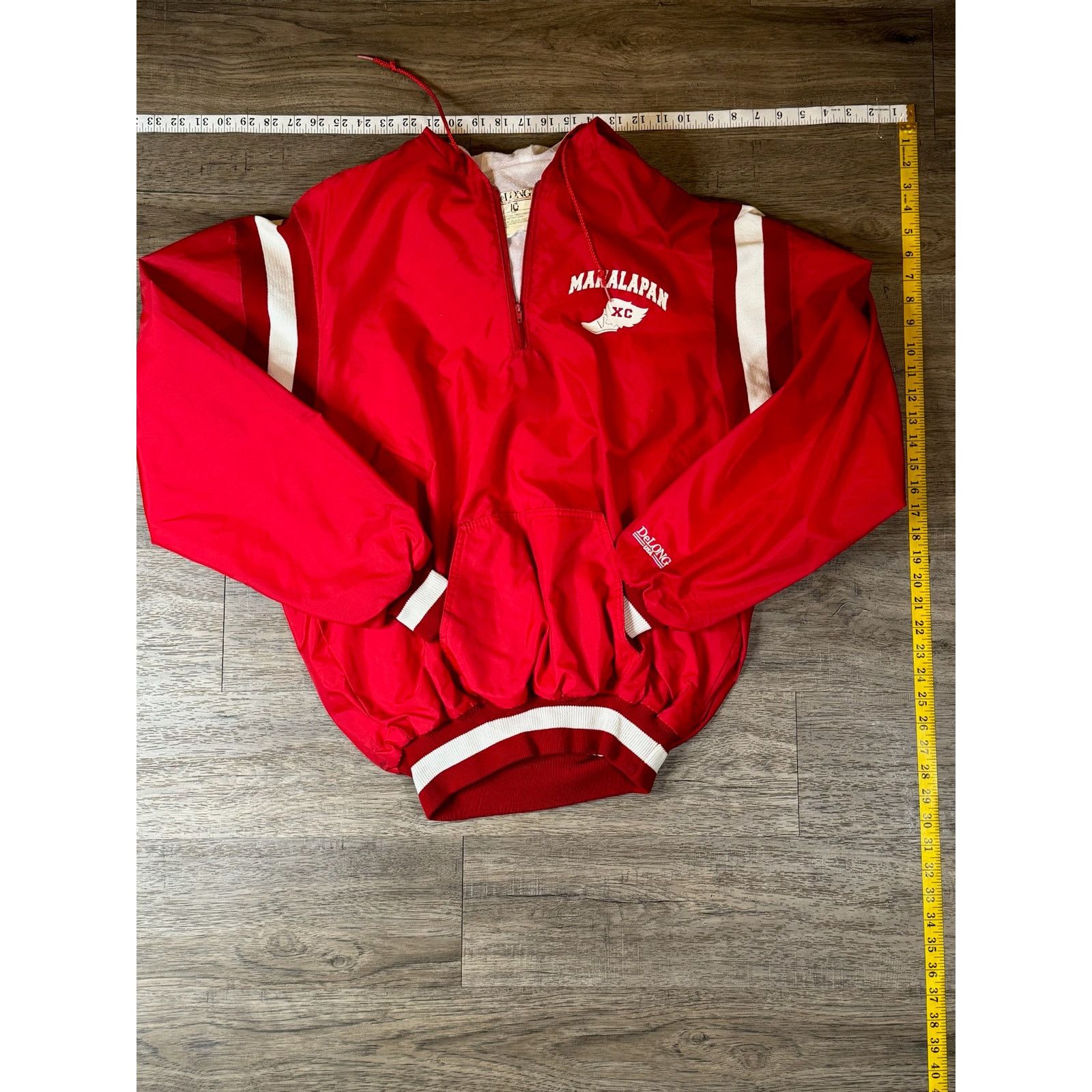 Delong Vintage DeLong Red Anorak Style Athletic Jacket 80s Retro Size US L / EU 52-54 / 3 - 5 Thumbnail
