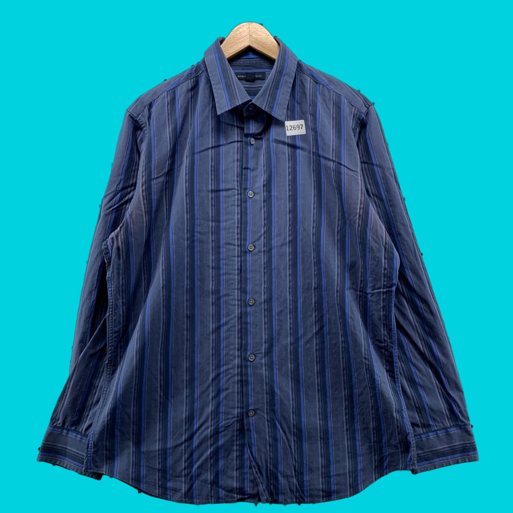 Banana Republic Banana Republic Button-Up Shirt Mens M Long Sleeve Blue Striped Casual Business Shirt Size US L / EU 52-54 / 3 - 1 Thumbnail