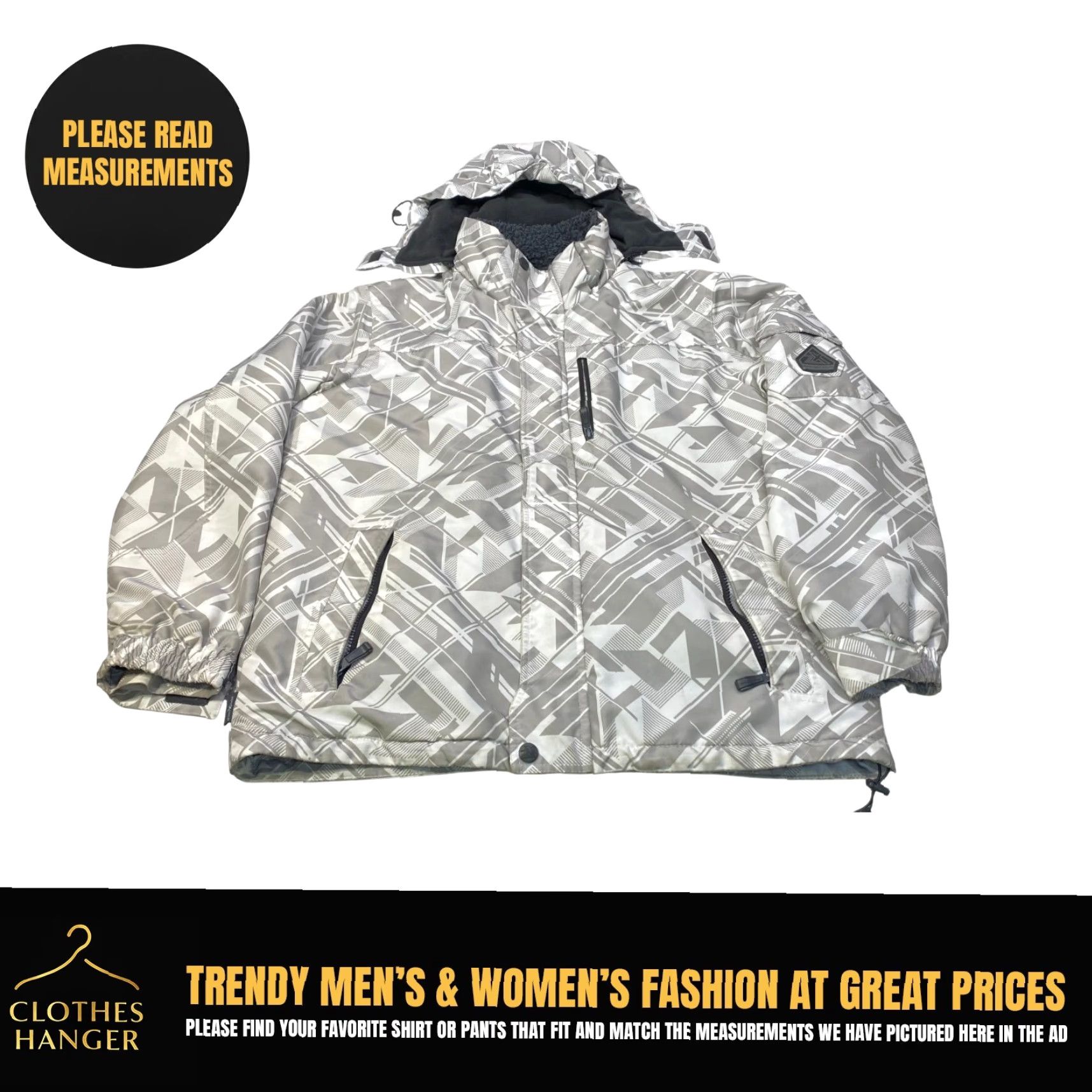 ZeroXposur Zero Xposure Snow Jacket Mens Medium Sherpa Lined White Gray RETRO DESIGN Size US M / EU 48-50 / 2 - 2 Thumbnail